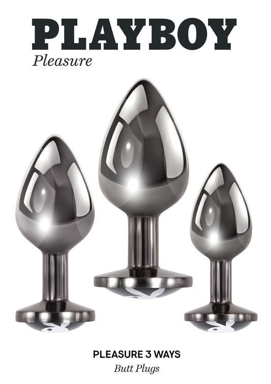 Pleasure 3 Ways - Butt Plug - Hematite - Not Very Vanilla