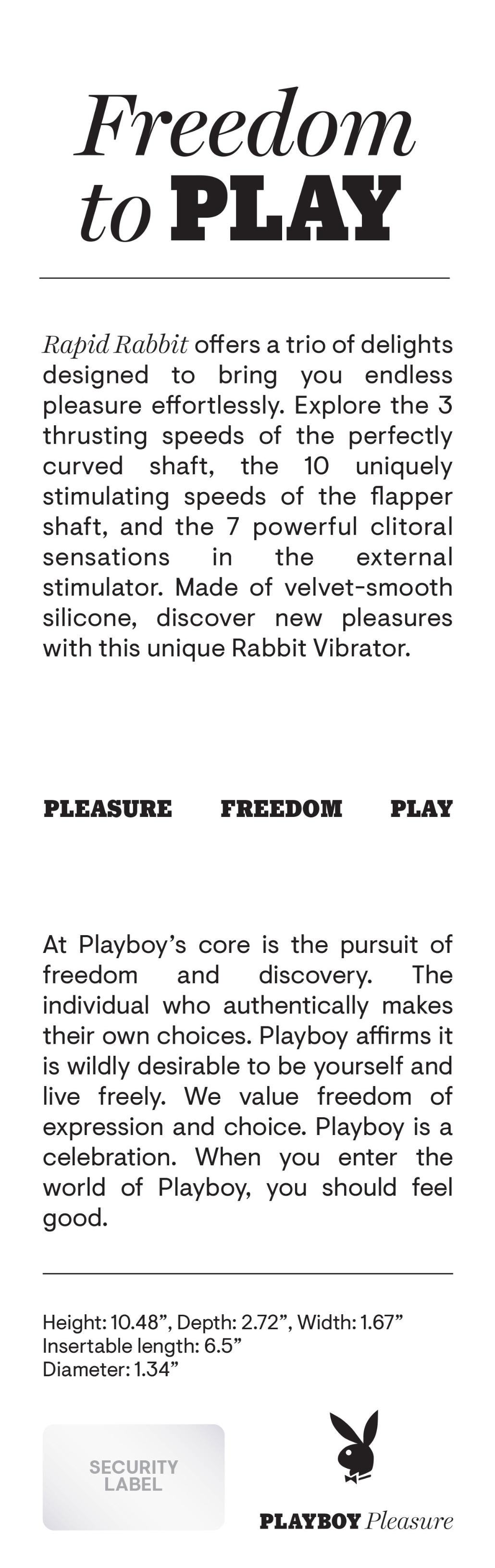 Rapid Rabbit - Vibrator - Black - Not Very Vanilla