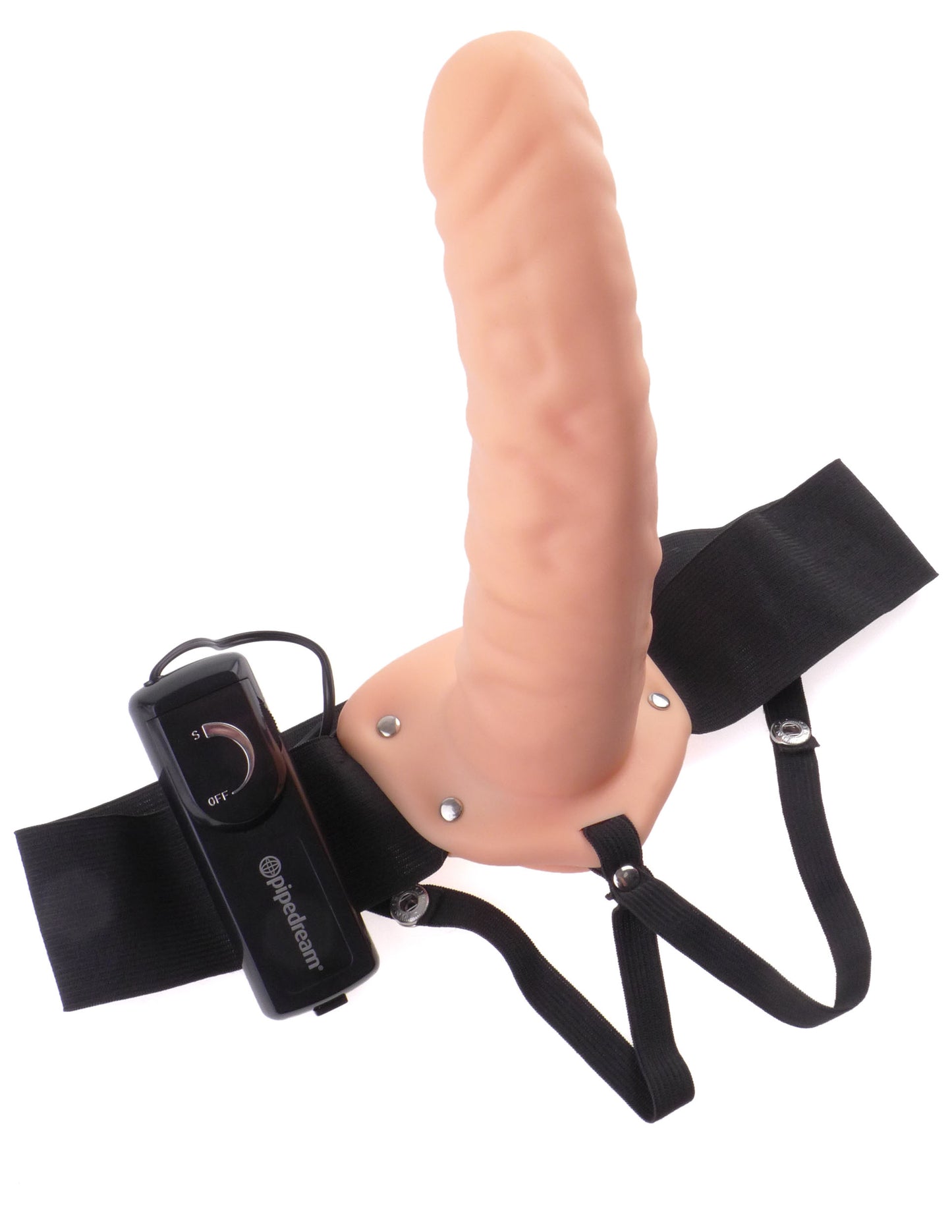 Fetish Fantasy Series 8-Inch Vibrating Hollow Strap-on - Flesh - Not Very Vanilla