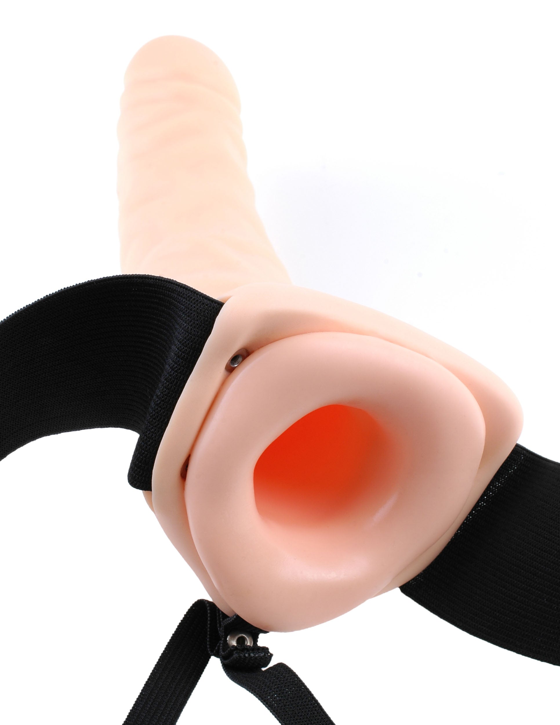 Fetish Fantasy Series 8-Inch Vibrating Hollow Strap-on - Flesh - Not Very Vanilla