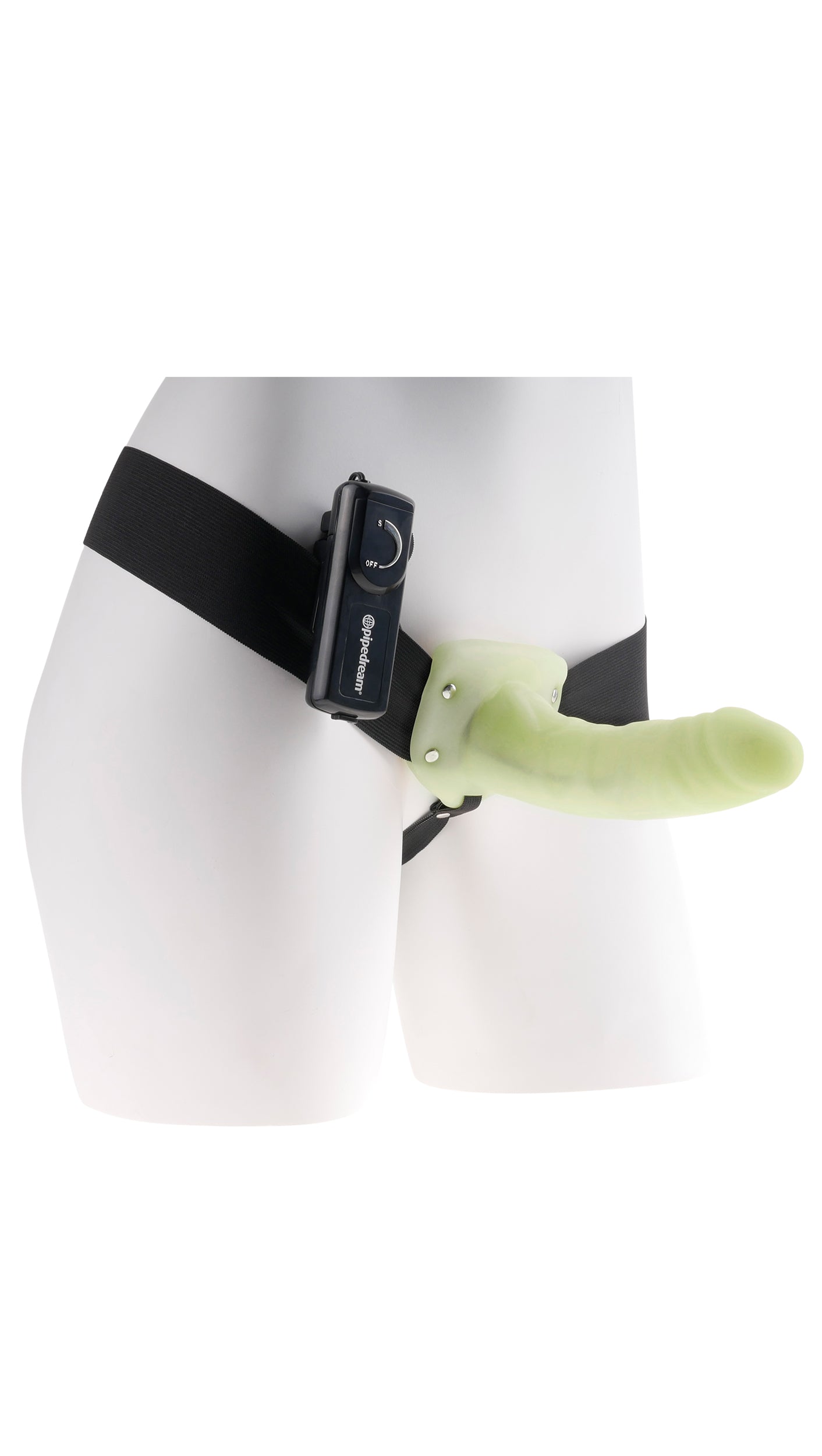 Fetish Fantasy Series for Him or Her Vibrating Hollow Strap-on - Glow in the Dark - Not Very Vanilla