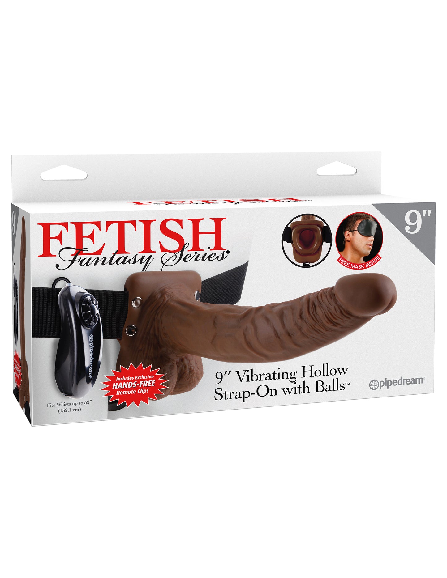 Fetish Fantasy Series 9-Inch Vibrating Hollow Strap-on With Balls - Brown - Not Very Vanilla