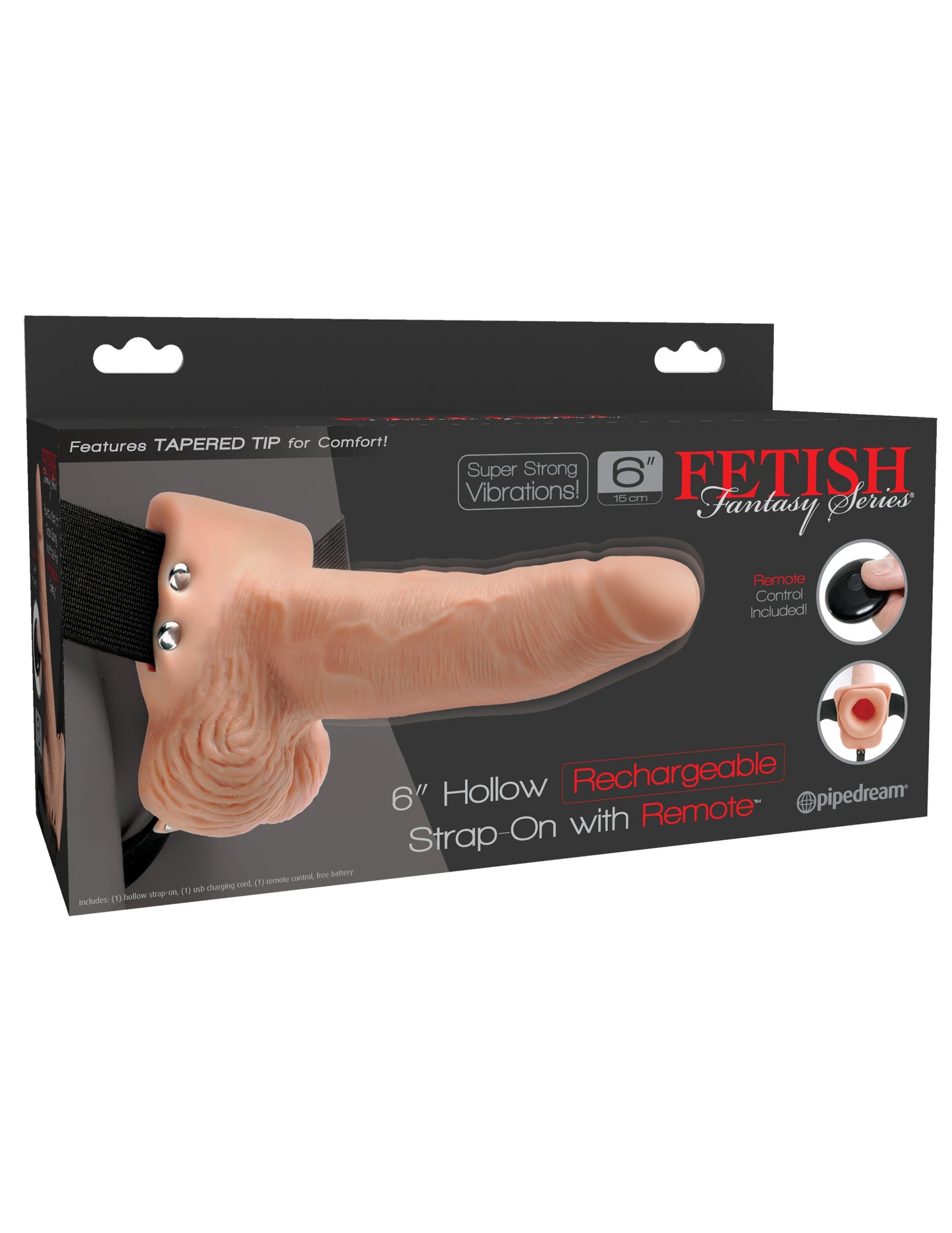 Fetish Fantasy Series 6 Inch Hollow Rechargeable Strap-on With Remote - Flesh - Not Very Vanilla