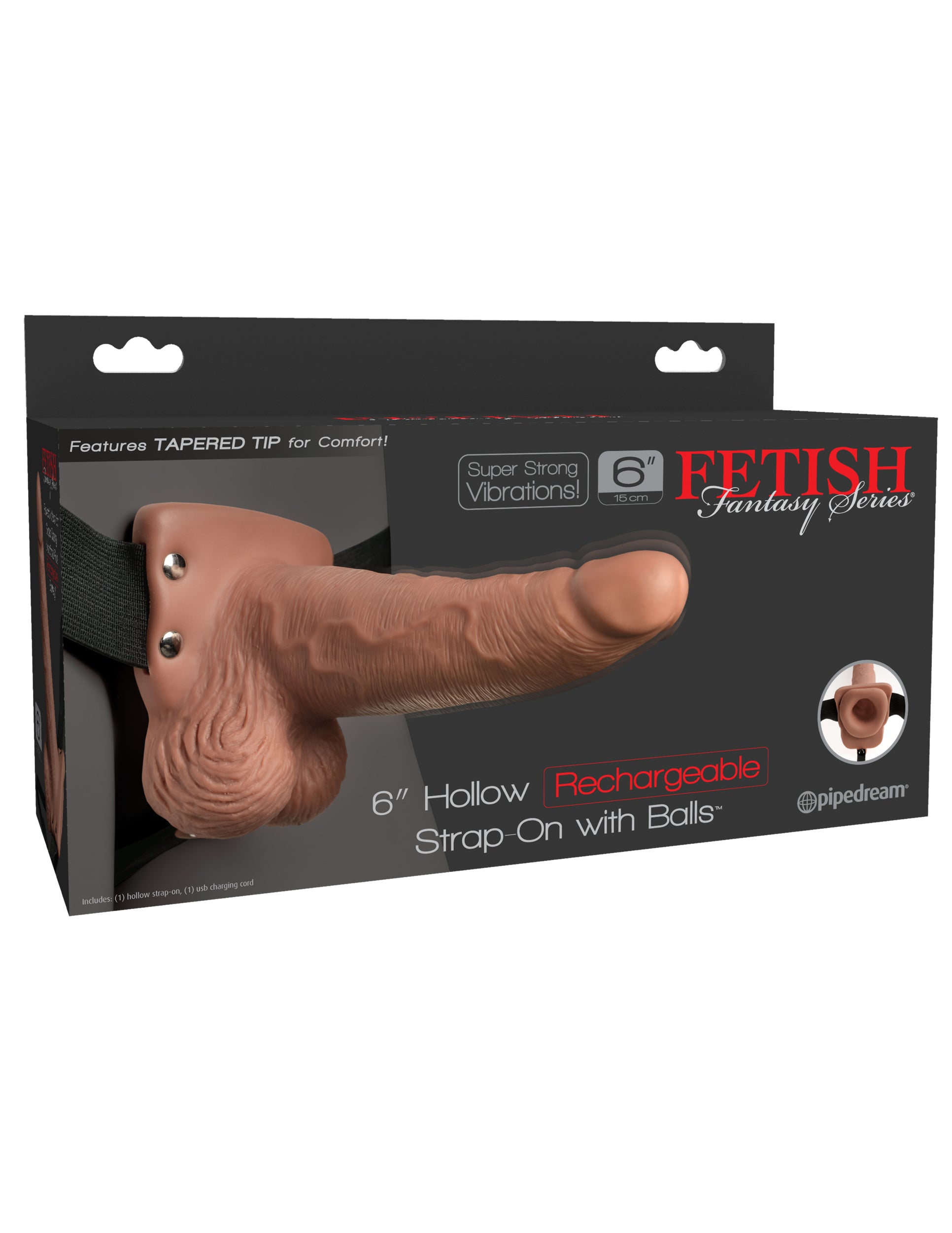 Fetish Fantasy Series 6 Inch Hollow Rechargeable Strap-on With Balls - Tan - Not Very Vanilla