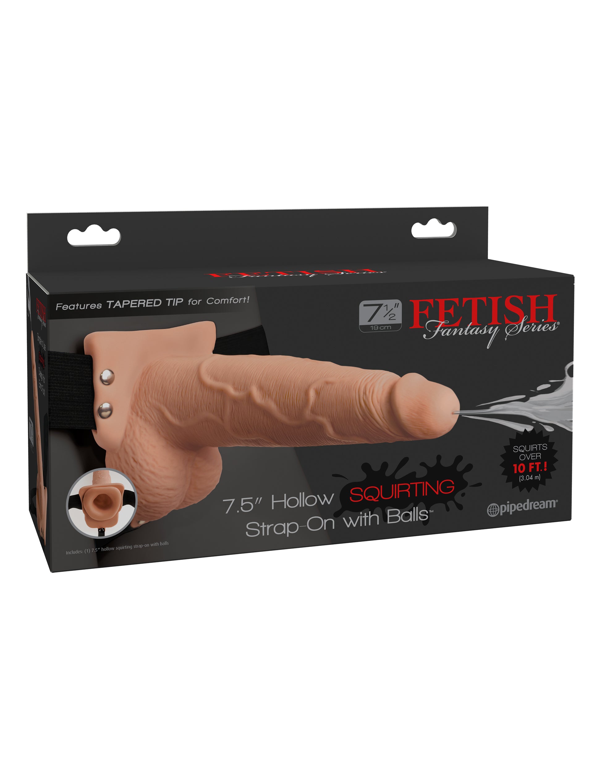 Fetish Fantasy Series 7.5 Inch Hollow Squirting Strap-on With Balls - Flesh - Not Very Vanilla