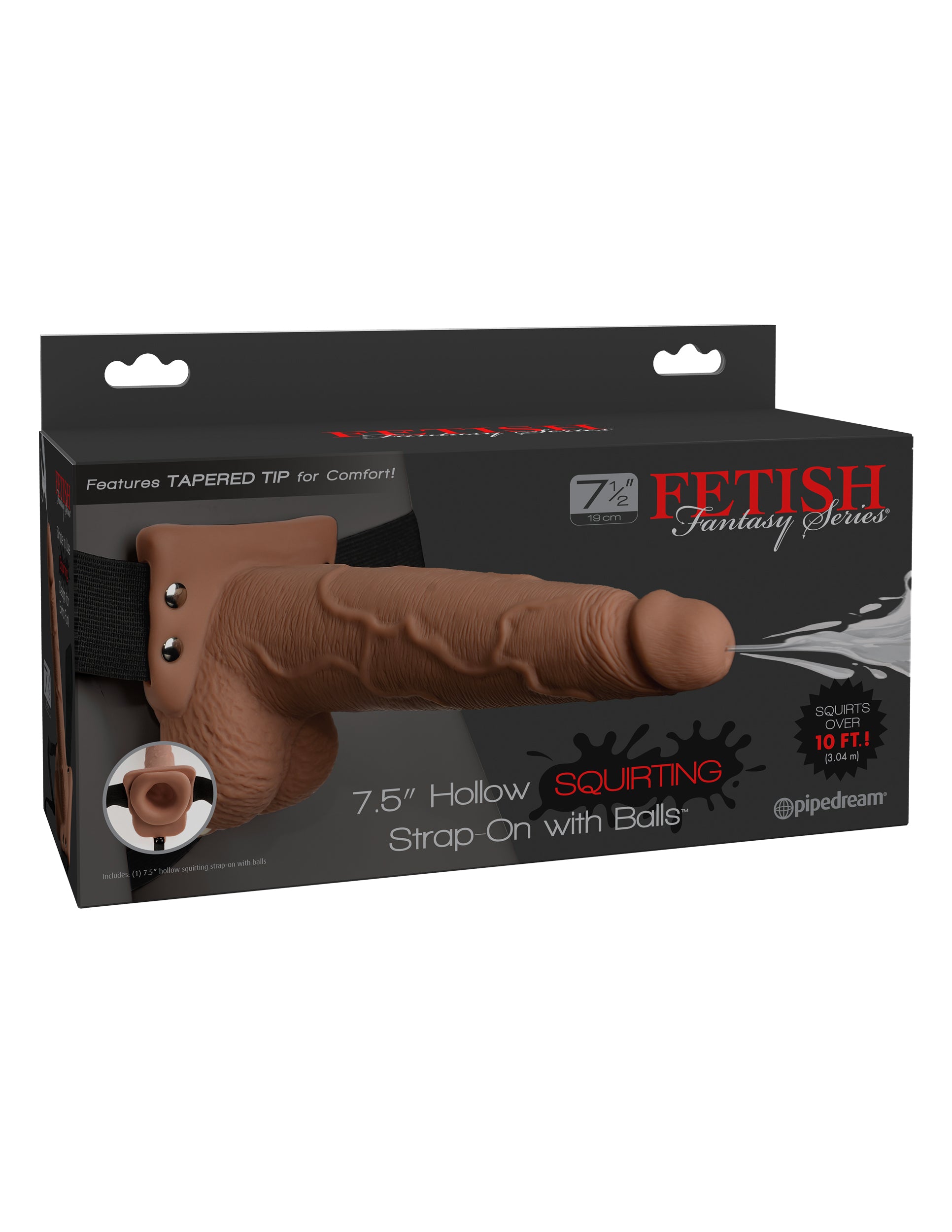 Fetish Fantasy Series 7.5 Inch Hollow Squirting Strap-on With Balls - - Not Very Vanilla