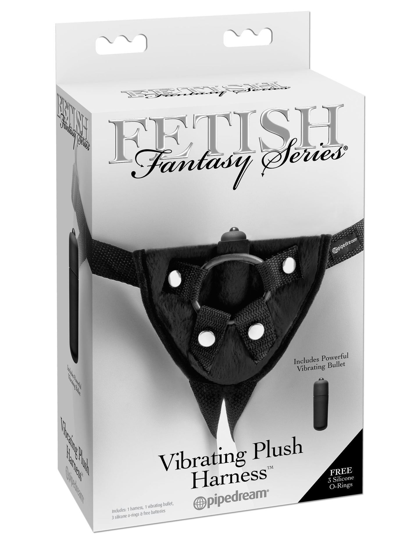 Fetish Fantasy Series Vibrating Plush Harness - Black - Not Very Vanilla