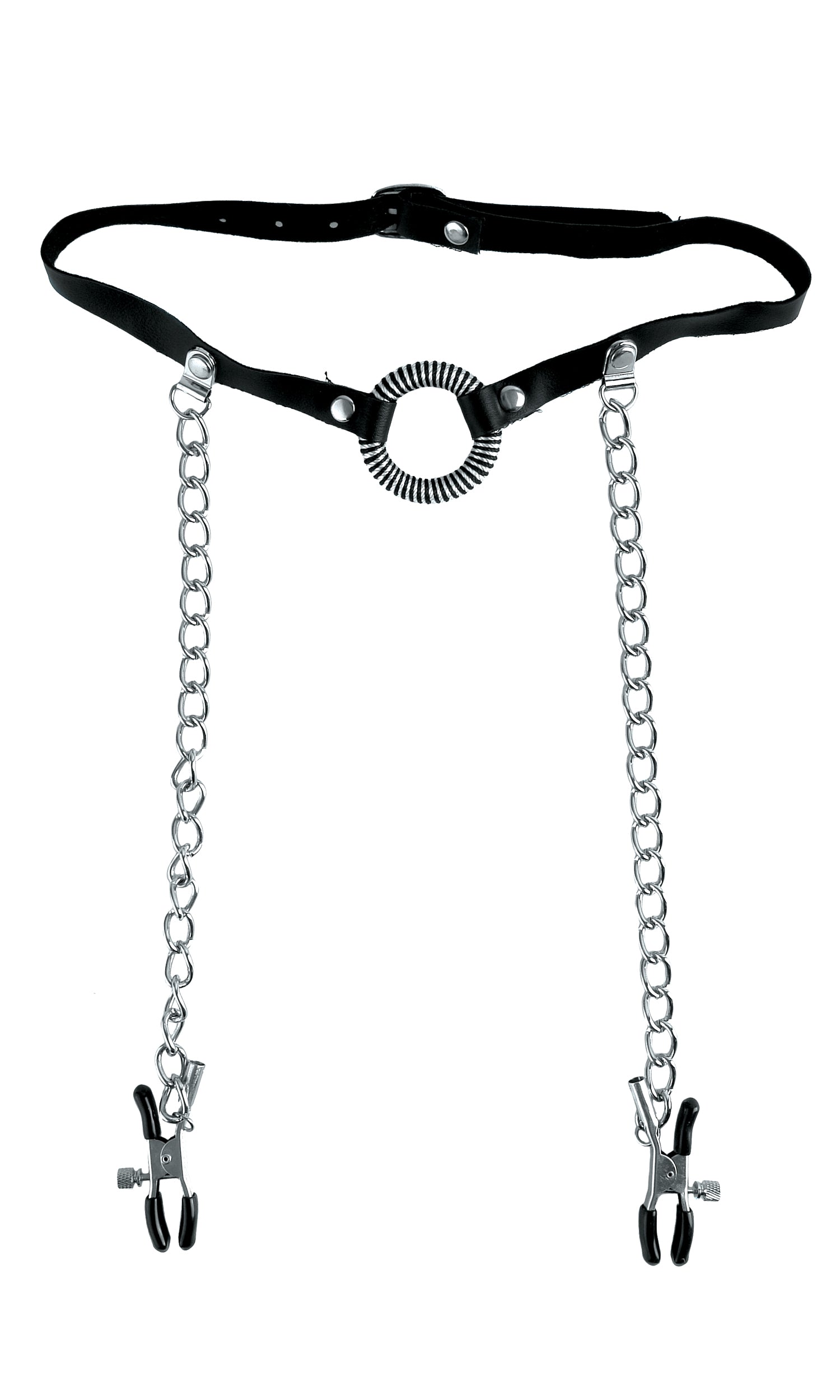 Fetish Fantasy Series O-Ring Gag With Nipple Clamps - Not Very Vanilla