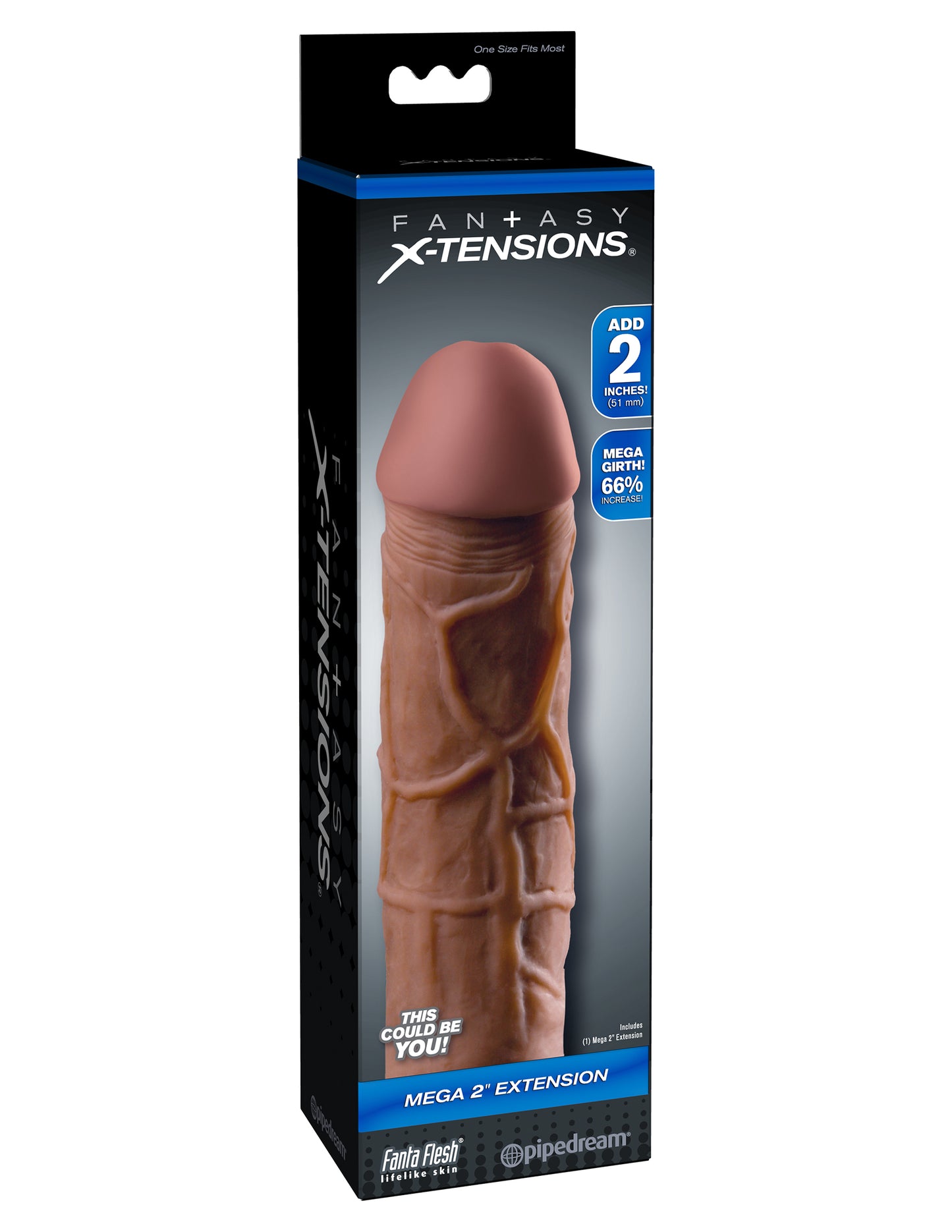 Fantasy X-Tension Mega 2-Inch Extension - Brown - Not Very Vanilla