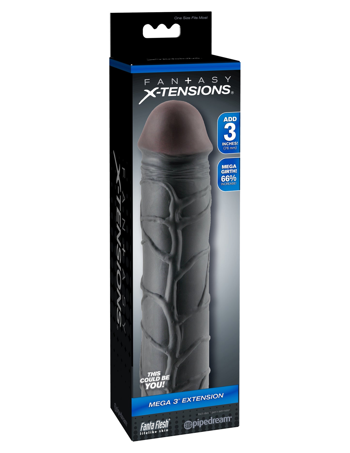 Fantasy X-Tension Mega 3-Inch Extension - Black - Not Very Vanilla