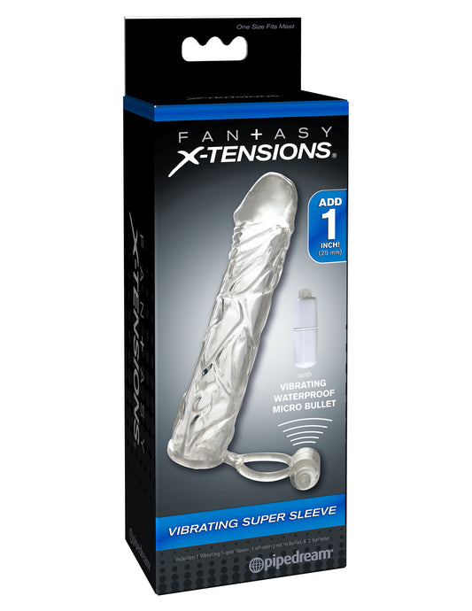 Fantasy X-Tensions Vibrating Super Sleeve - Clear - Not Very Vanilla