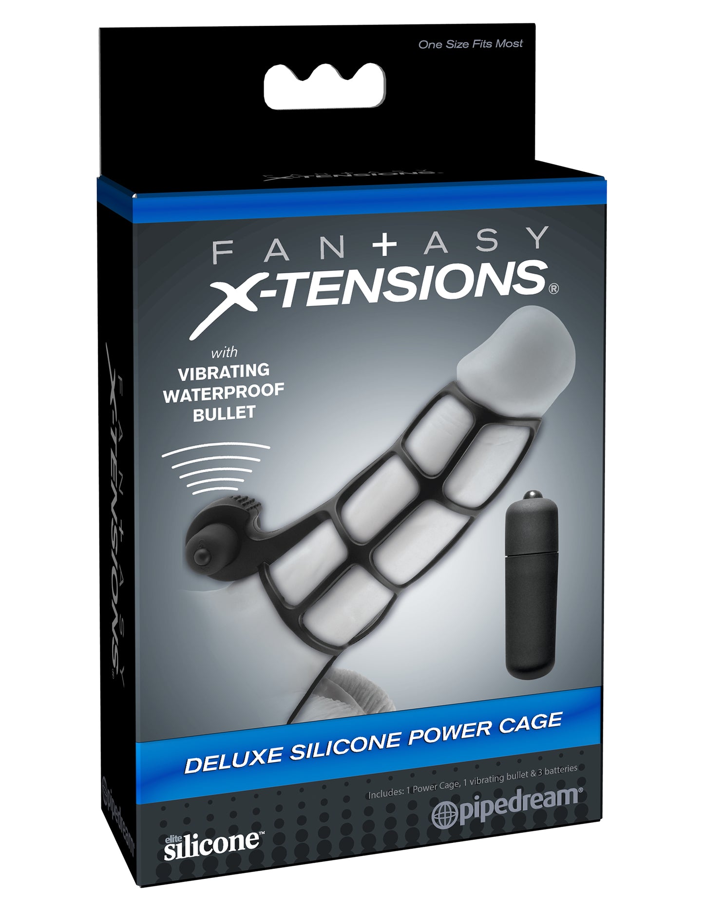 Fantasy X-Tensions Deluxe Silicone Power Cage - Black - Not Very Vanilla