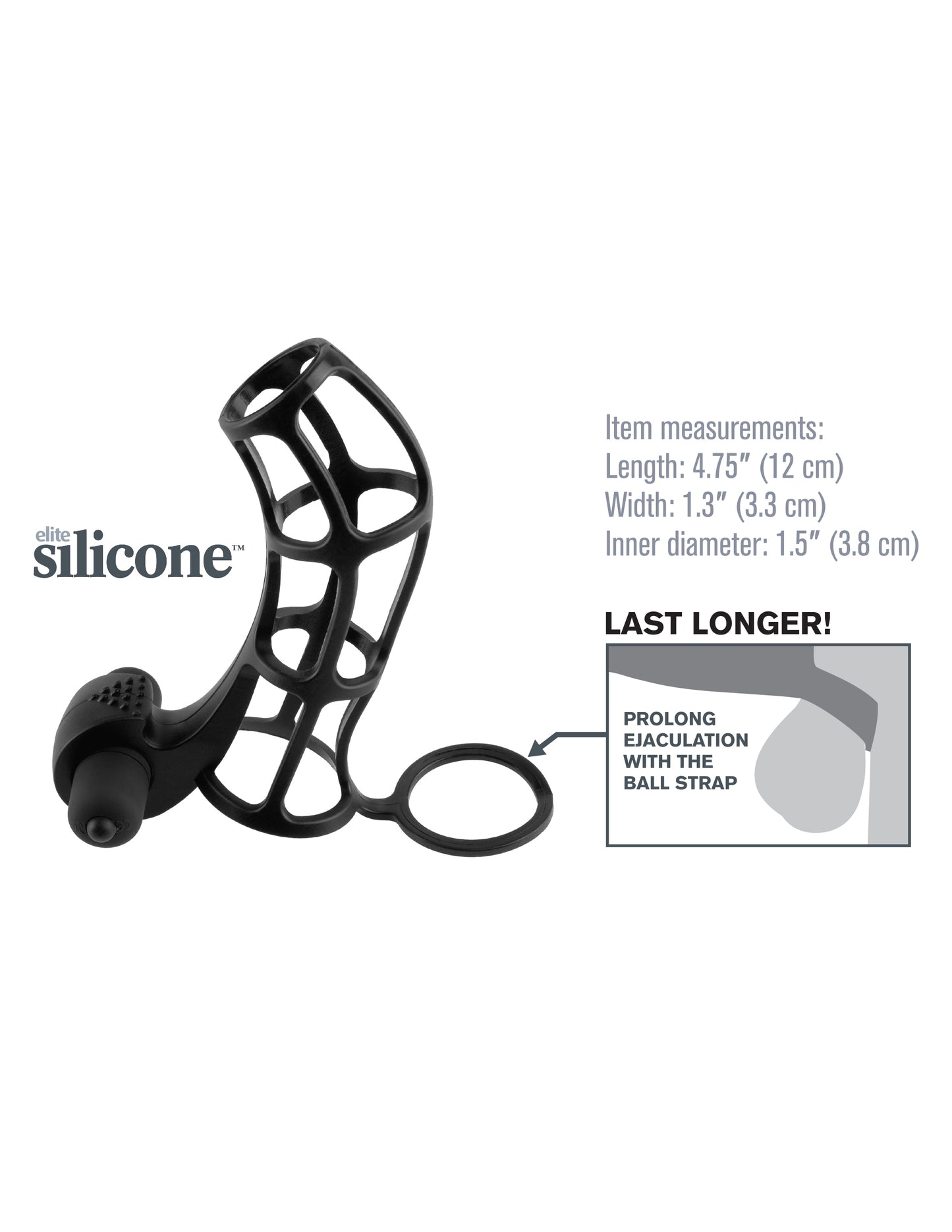 Fantasy X-Tensions Deluxe Silicone Power Cage - Black - Not Very Vanilla