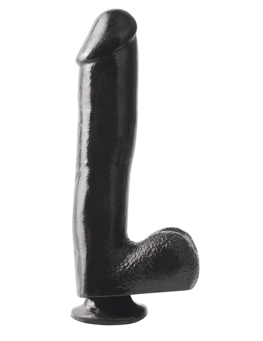 Basix Rubber Works - 10 Inch Dong With Suction Cup - Black - Not Very Vanilla