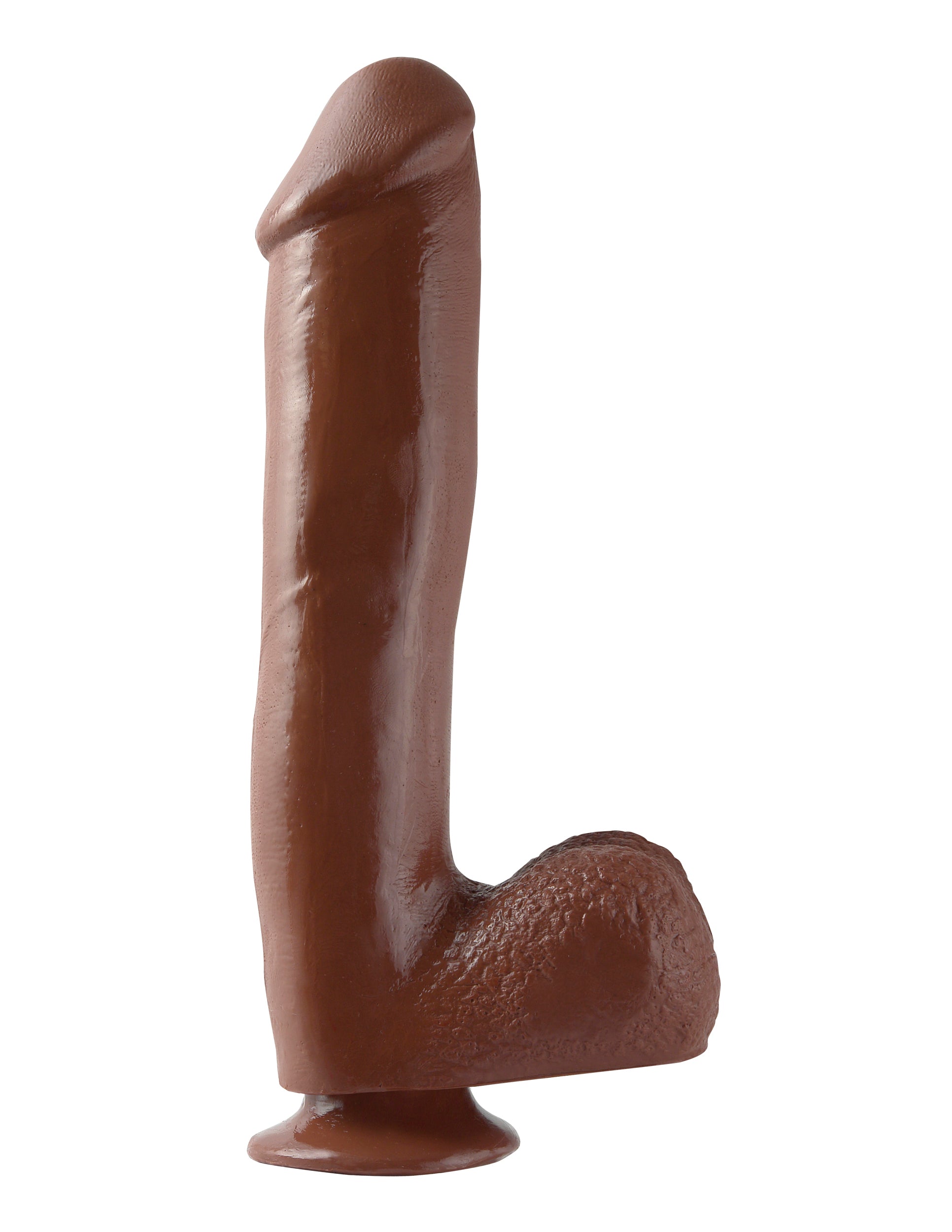 Basix Rubber Works - 10 Inch Dong With Suction - Brown - Not Very Vanilla