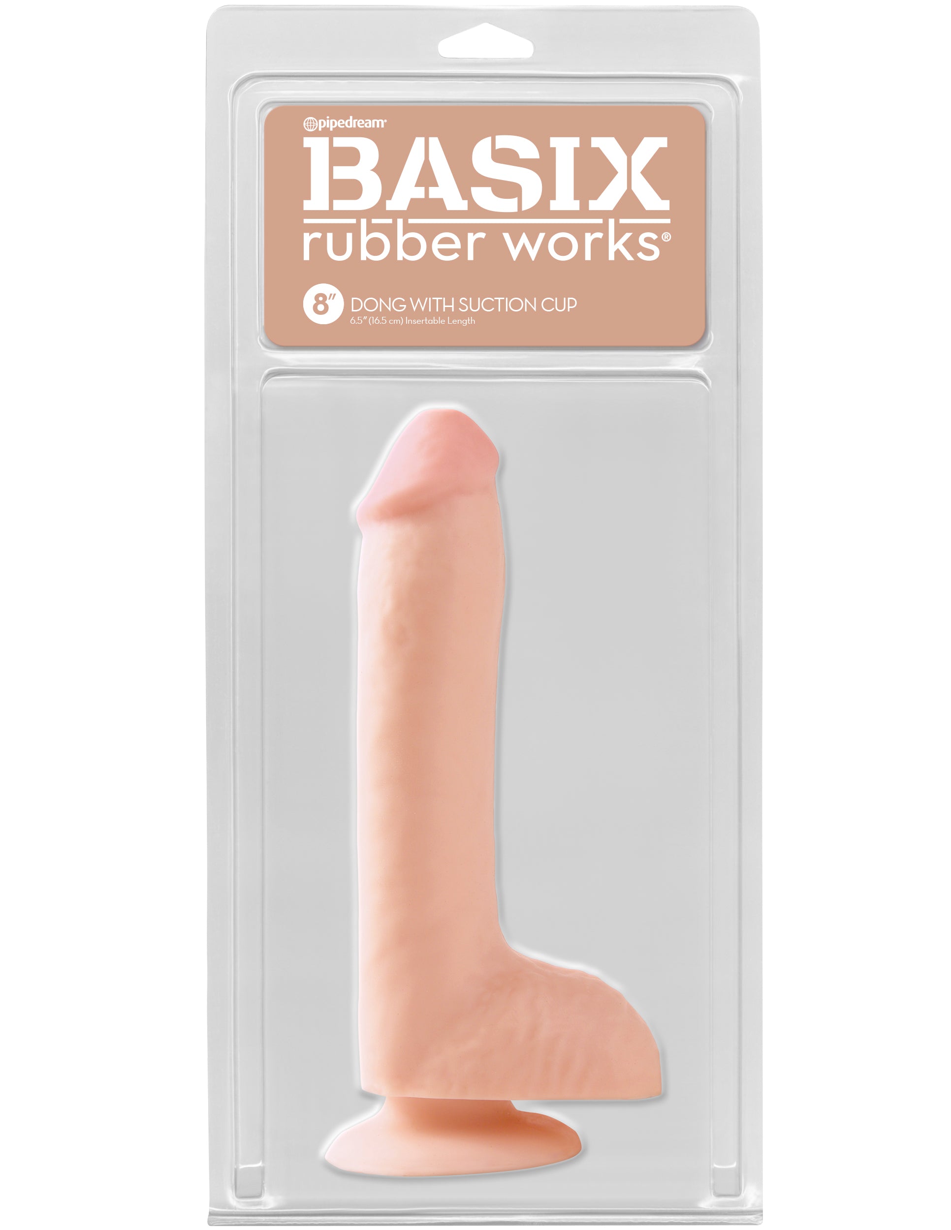 Basix Rubber Works 8 Inch Dong With Suction Cup - Flesh - Not Very Vanilla