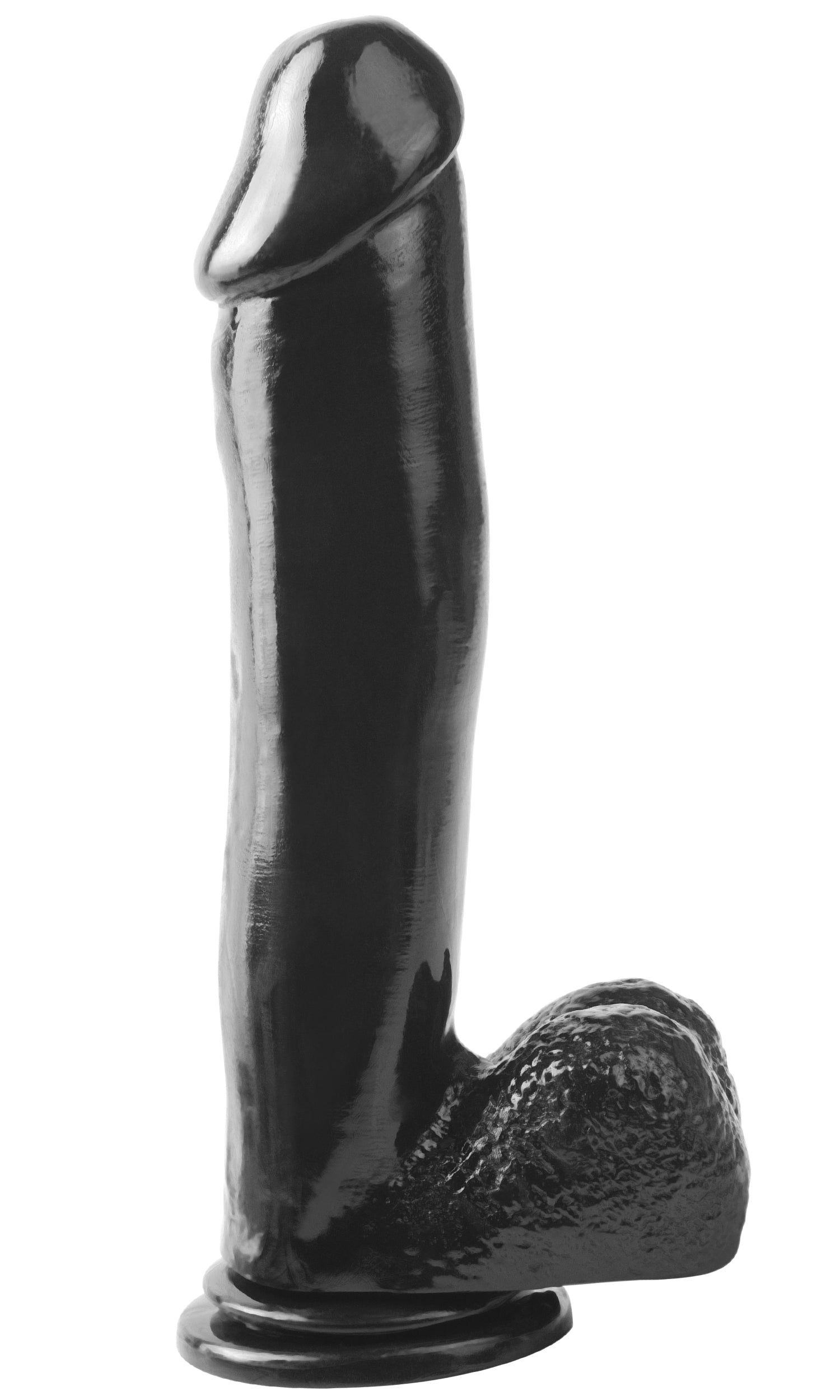 Basix Rubber Works 12 Inch Dong With Suction Cup - Black - Not Very Vanilla