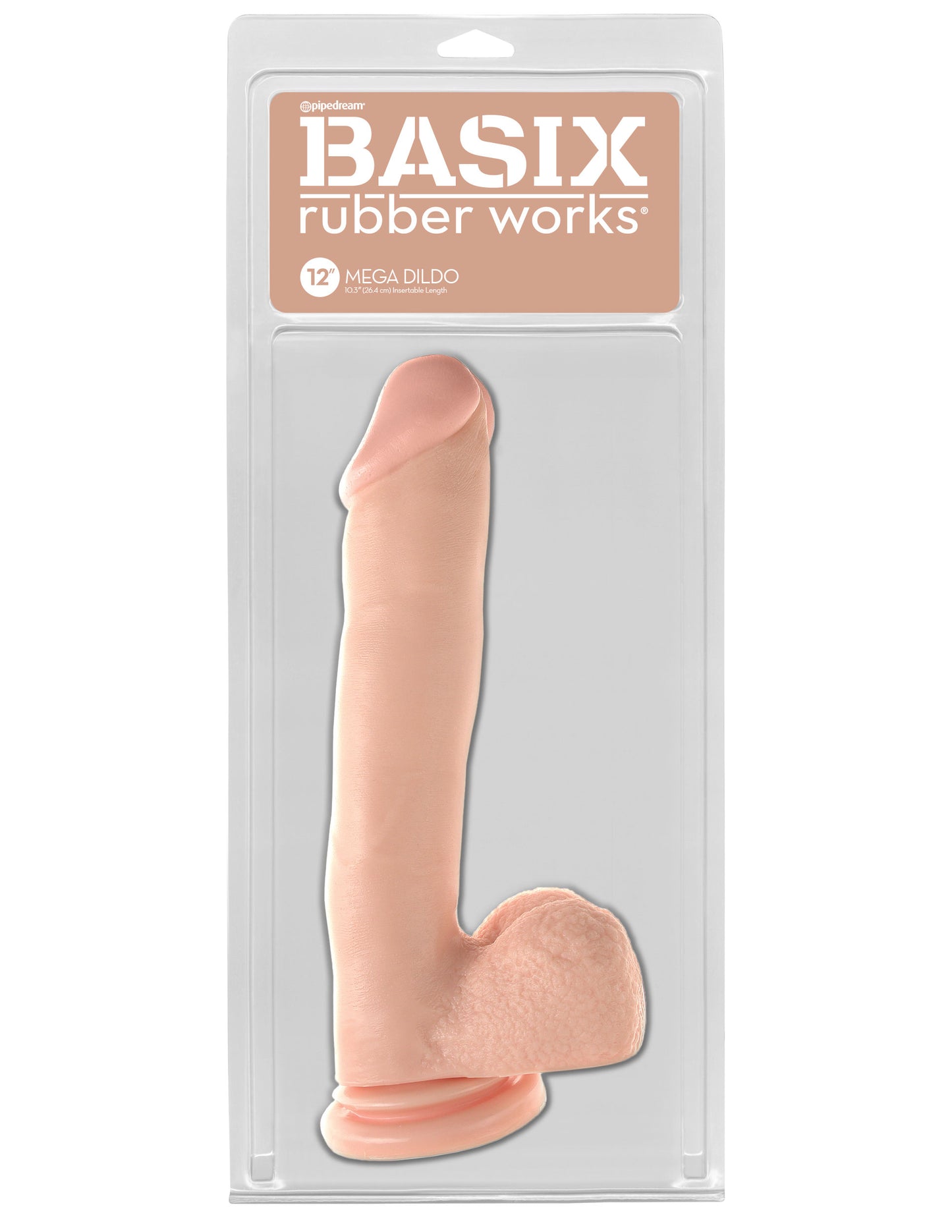 Basix Rubber Works 12 Inch Mega Dildo - Flesh - Not Very Vanilla