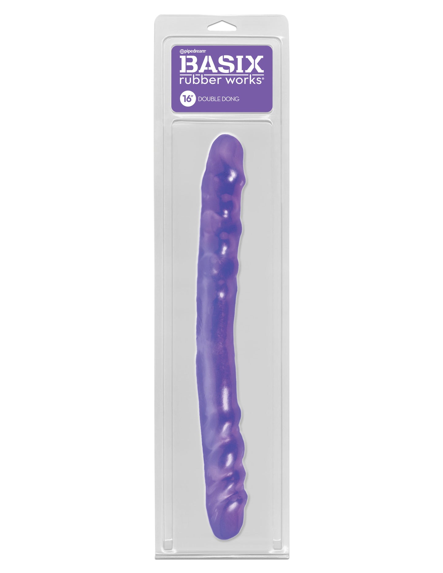 Basix Rubber Works 16 Inch Double Dong - Purple - Not Very Vanilla