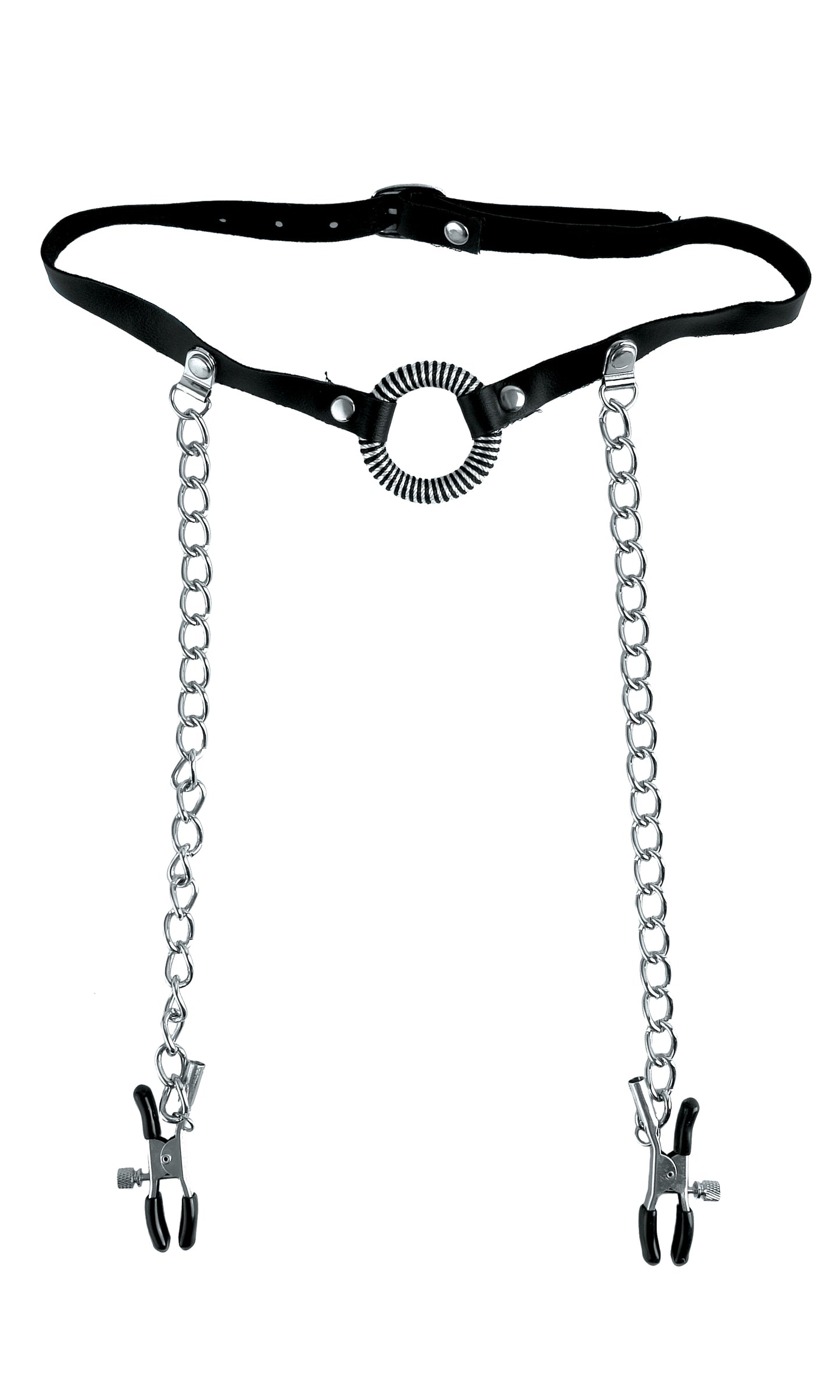 Fetish Fantasy Series Limited Edition O-Ring Gag and Nipple Clamps - Black - Not Very Vanilla