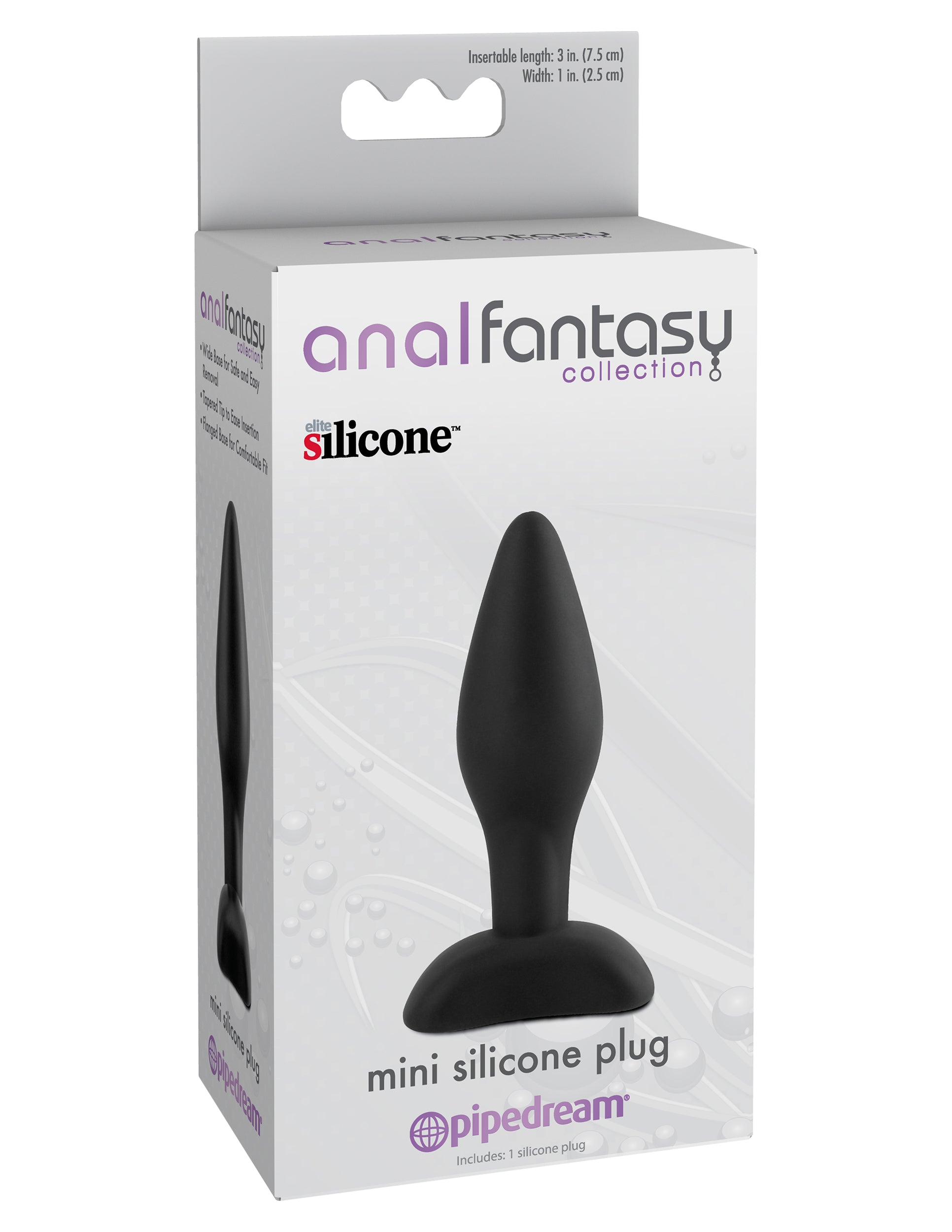 Anal Fantasy Collection Mini Silicone Plug - Black - Not Very Vanilla