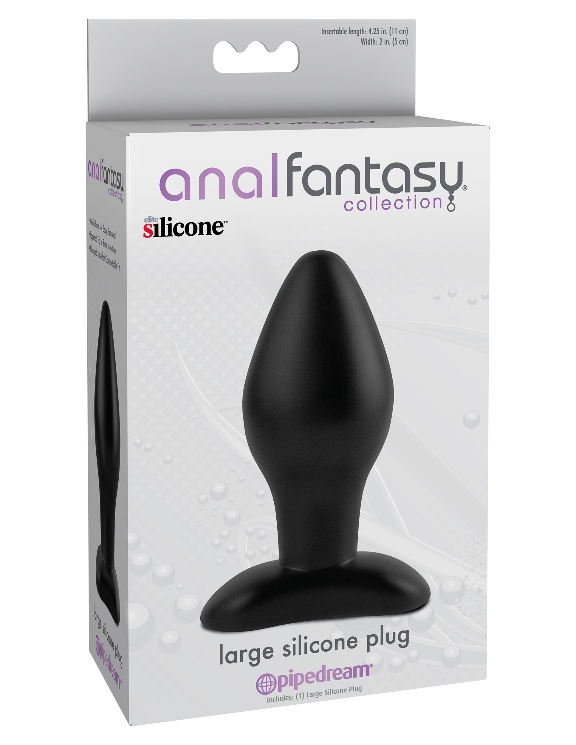 Anal Fantasy Collection Large Silicone Plug - Black - Not Very Vanilla