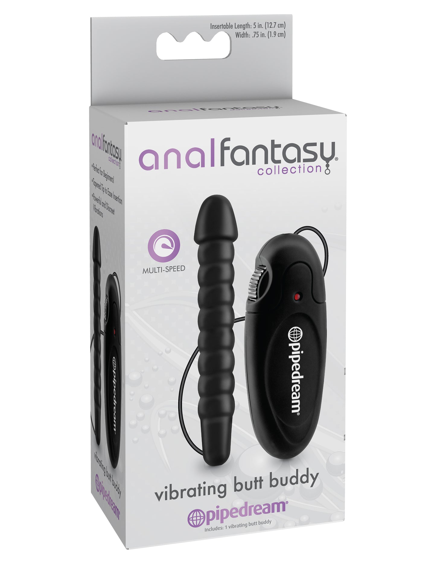 Anal Fantasy Collection Vibrating Butt Buddy - Black - Not Very Vanilla