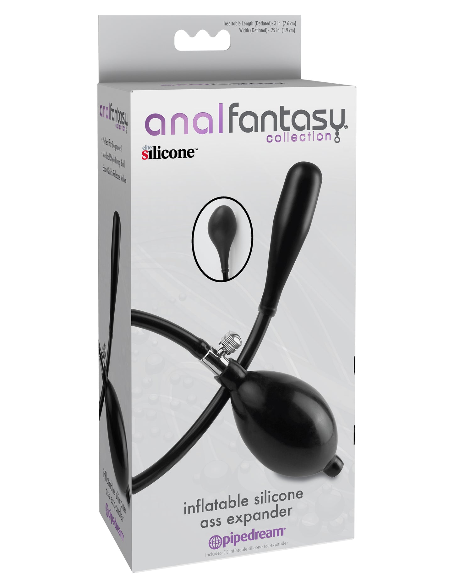 Anal Fantasy Collection Inflatable Silicone Ass Expander - Black - Not Very Vanilla