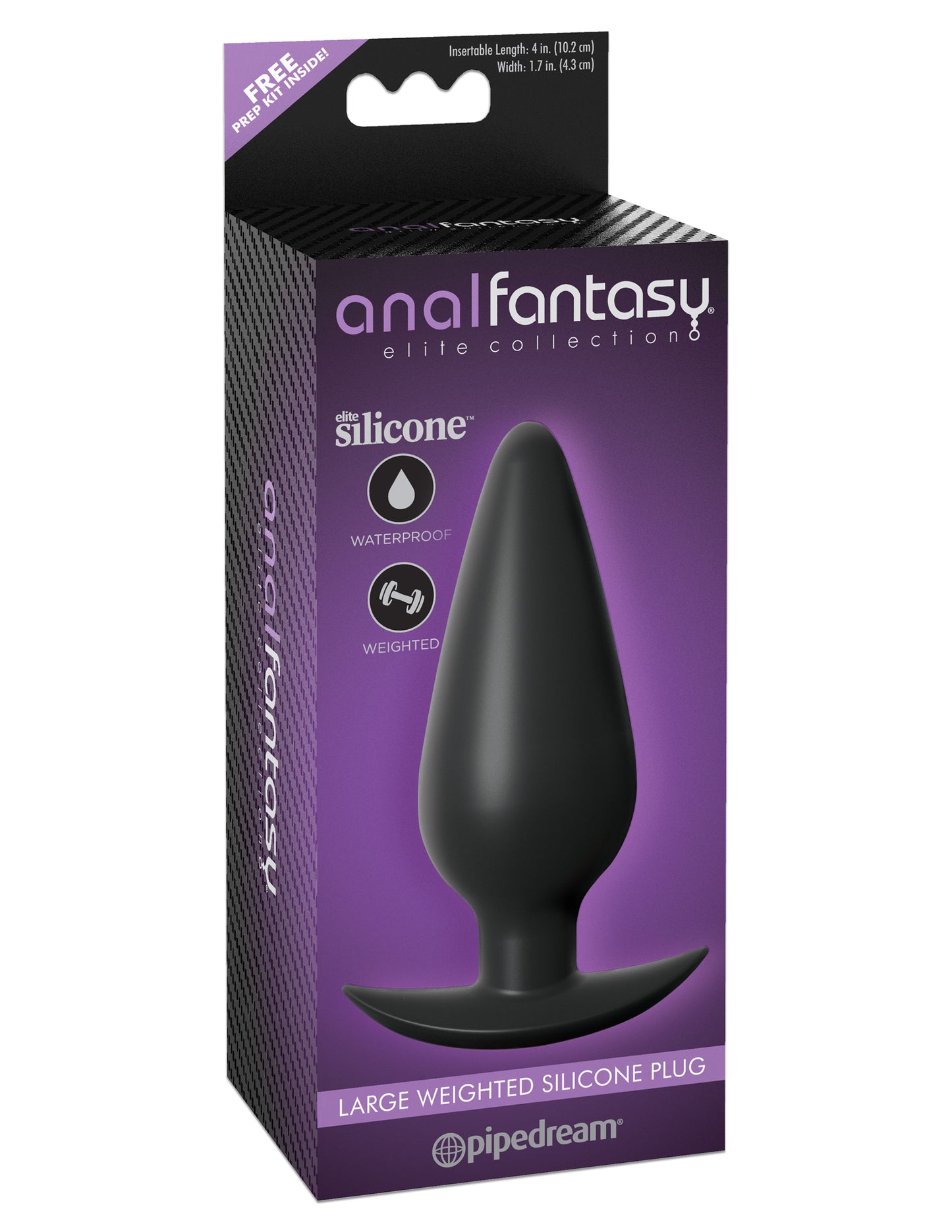 Anal Fantasy Elite Large Weighted Silicone Plug - Not Very Vanilla