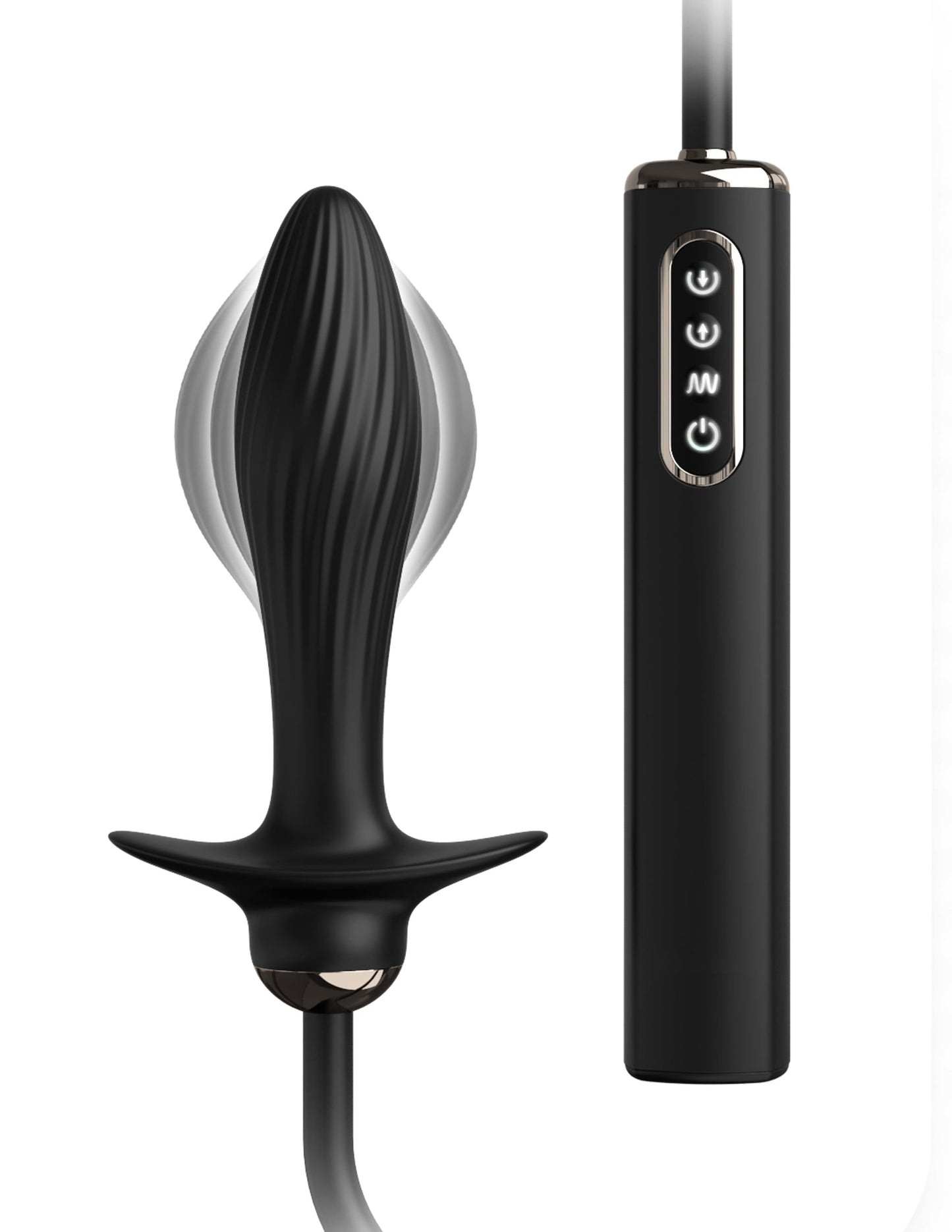 Anal Fantasy Elite Auto-Throb Inflatable Vibrating Plug - Black - Not Very Vanilla