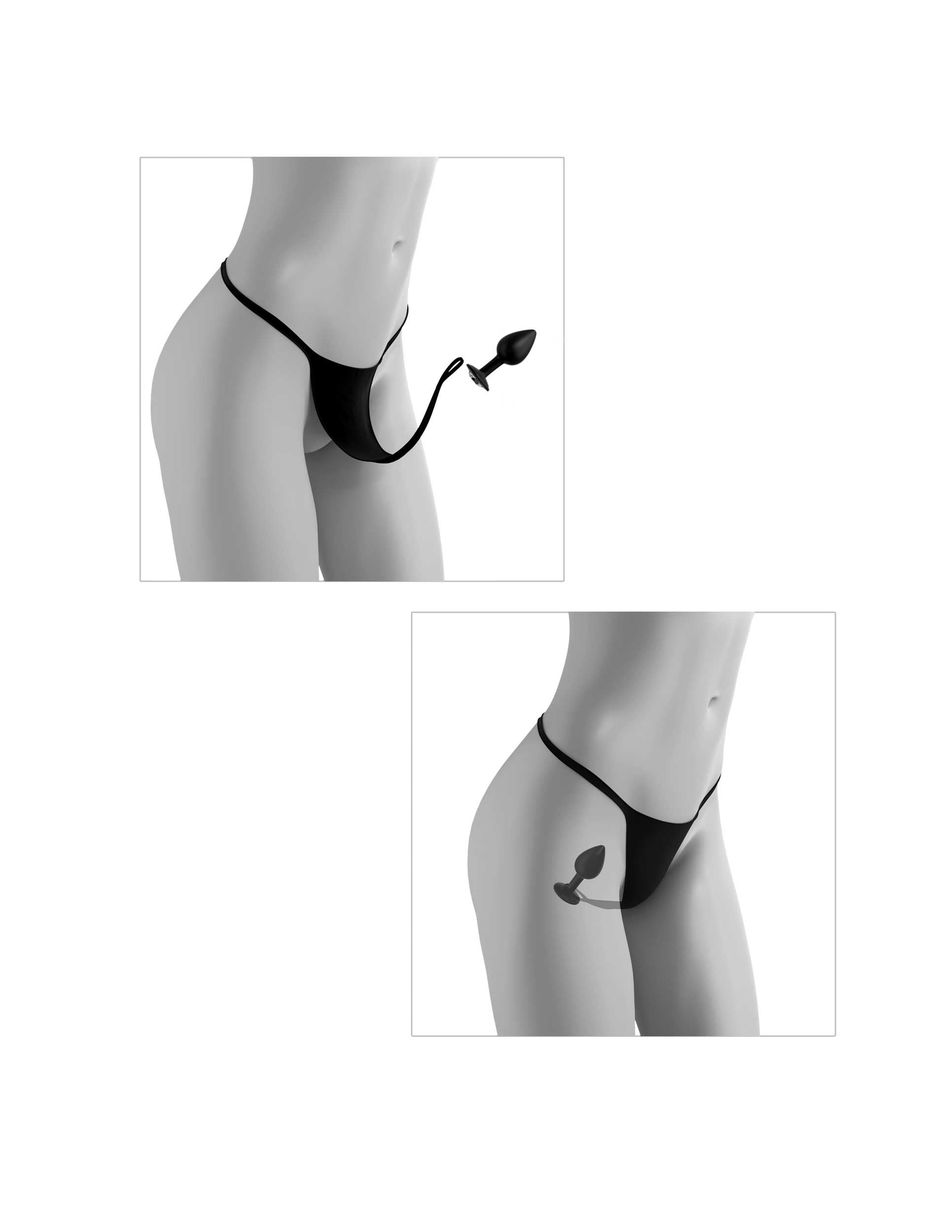 Hookup Panties Crotchless Secret Gem - Black - Small - Large - Not Very Vanilla