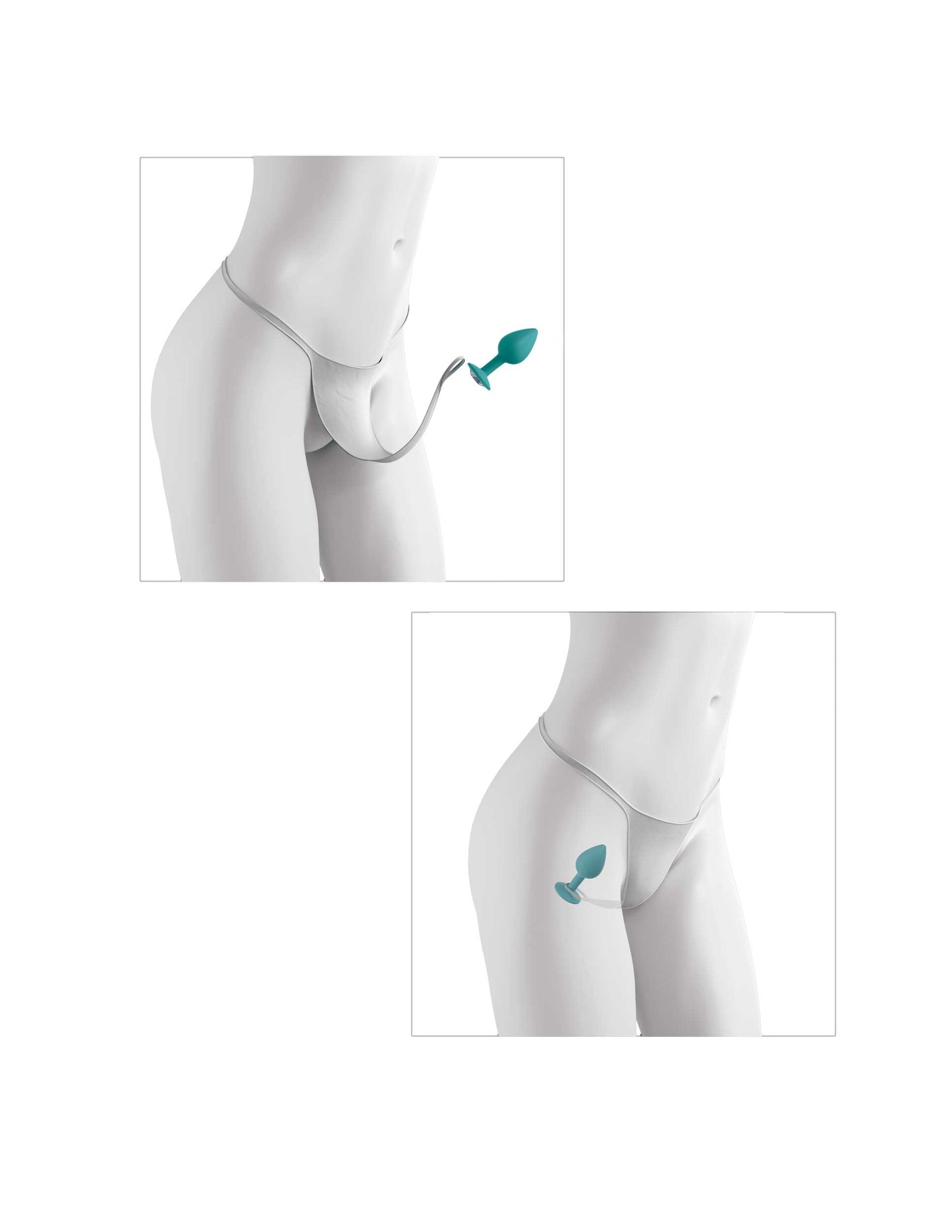 Hookup Panties Crotchless Secret Gem - White - XL - Xxl - Not Very Vanilla