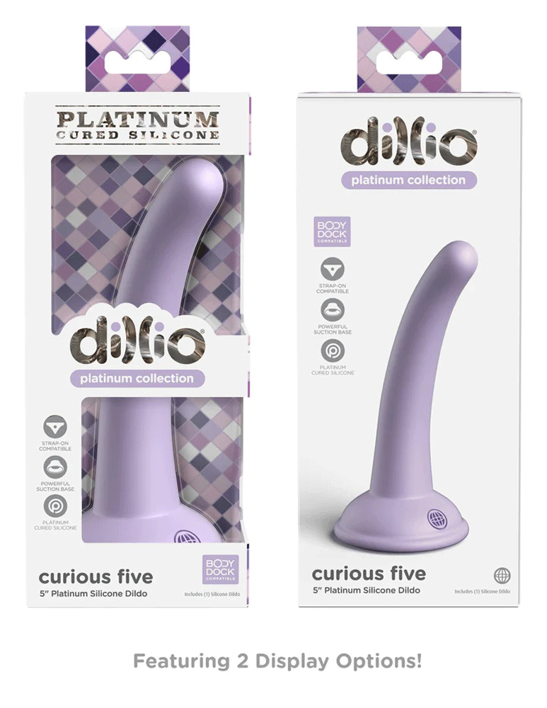 Dillio Platinum - Curious Five 5 Inch Dildo - Purple - Not Very Vanilla