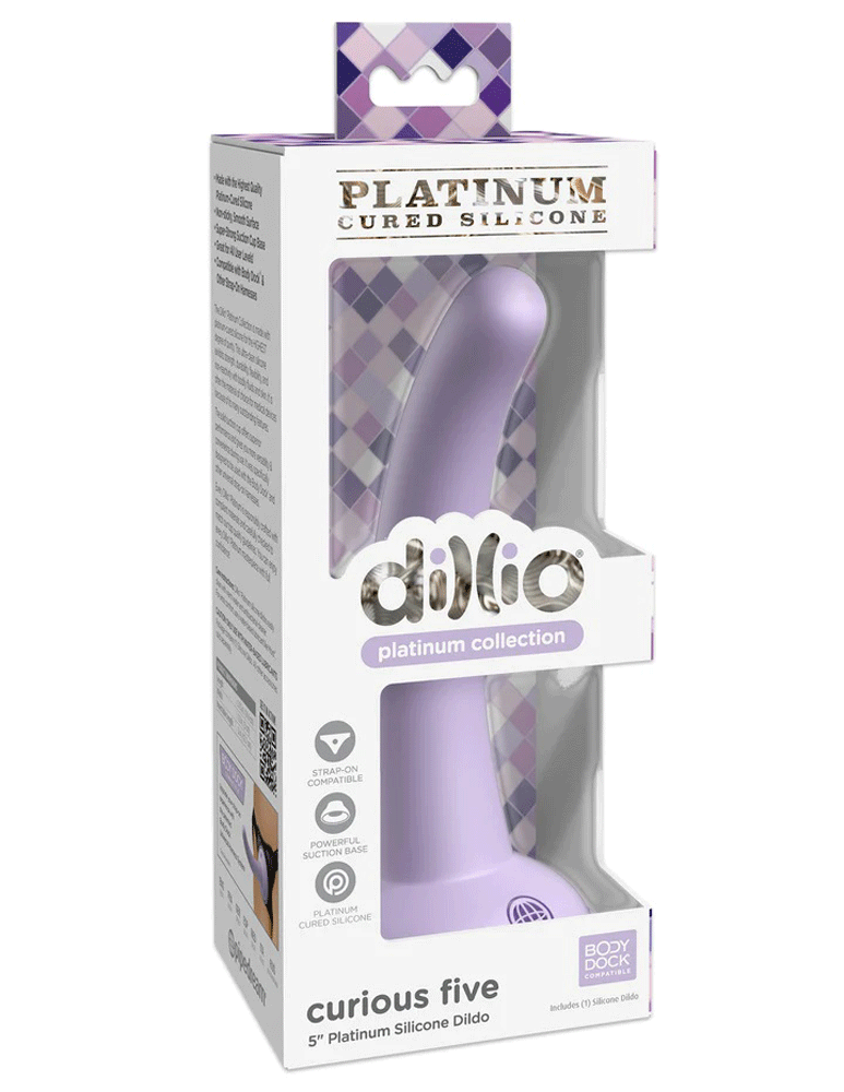 Dillio Platinum - Curious Five 5 Inch Dildo - Purple - Not Very Vanilla