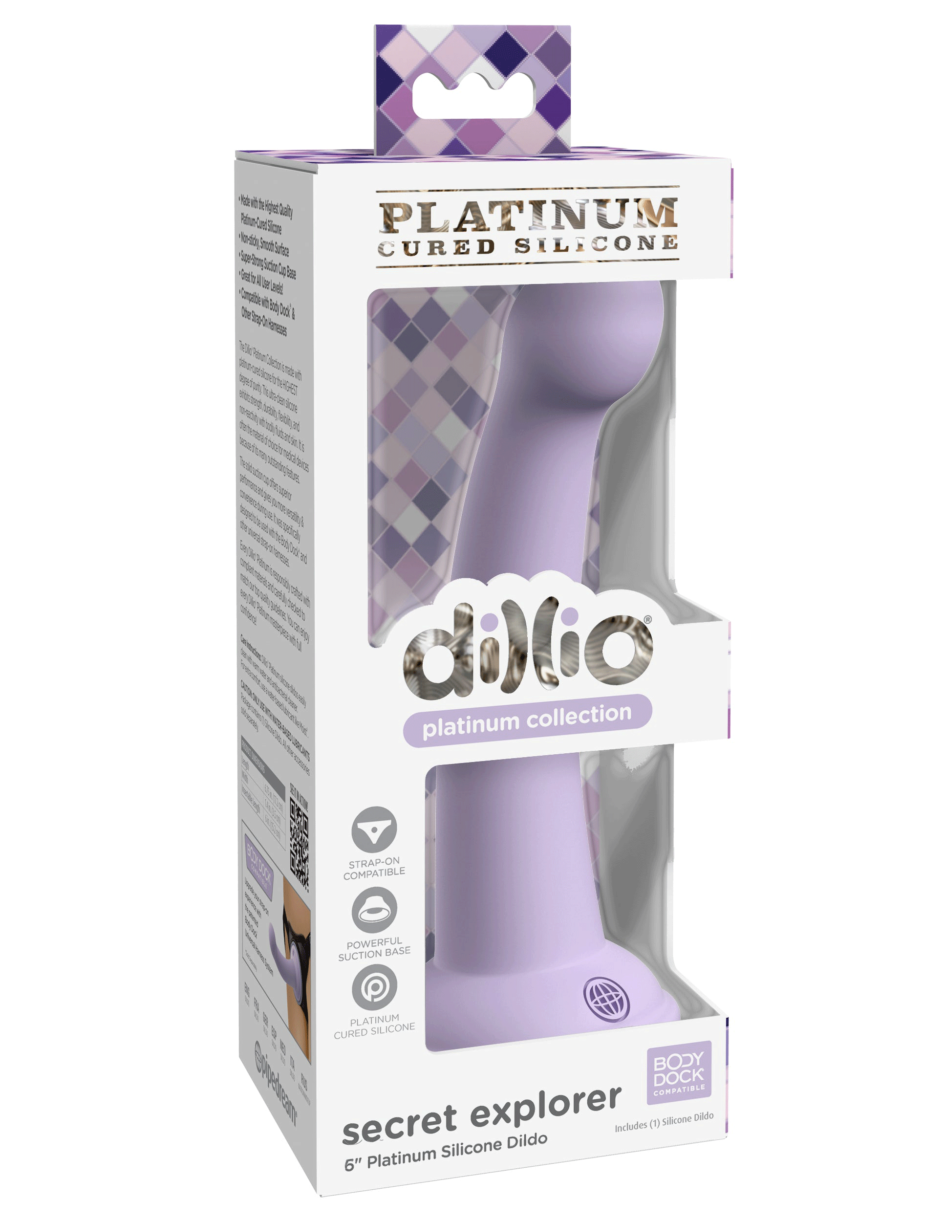 Dillio Platinum - Secret Explorer 6 Inch Dildo - Purple - Not Very Vanilla