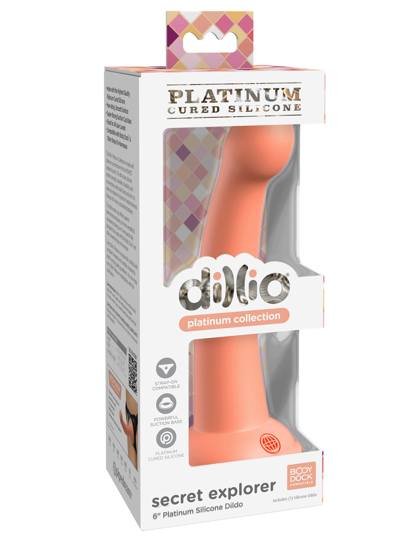 Dillio Platinum - Secret Explorer 6 Inch Dildo - Peach - Not Very Vanilla