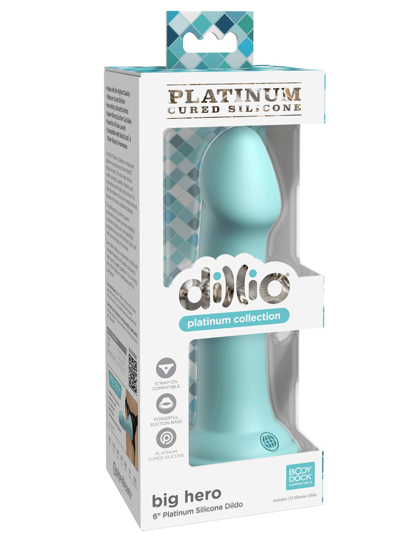 Dillio Platinum - Big Hero 6 Inch Dildo - Teal - Not Very Vanilla