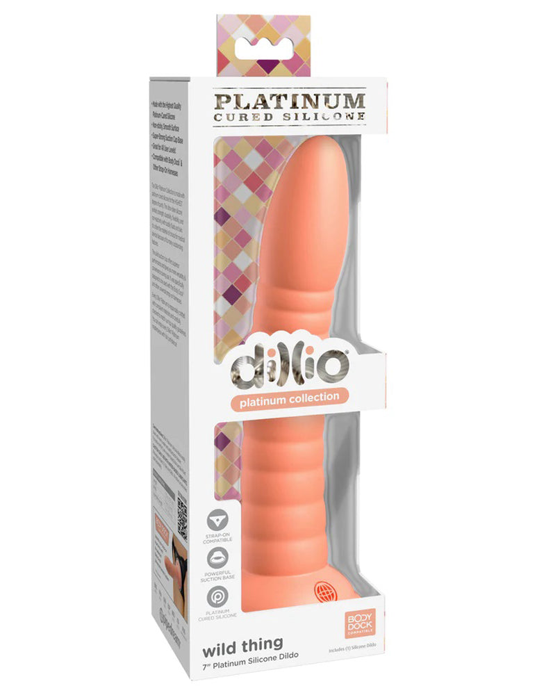 Dillio Platinum - Wild Thing 7 Inch Dildo - Peach - Not Very Vanilla