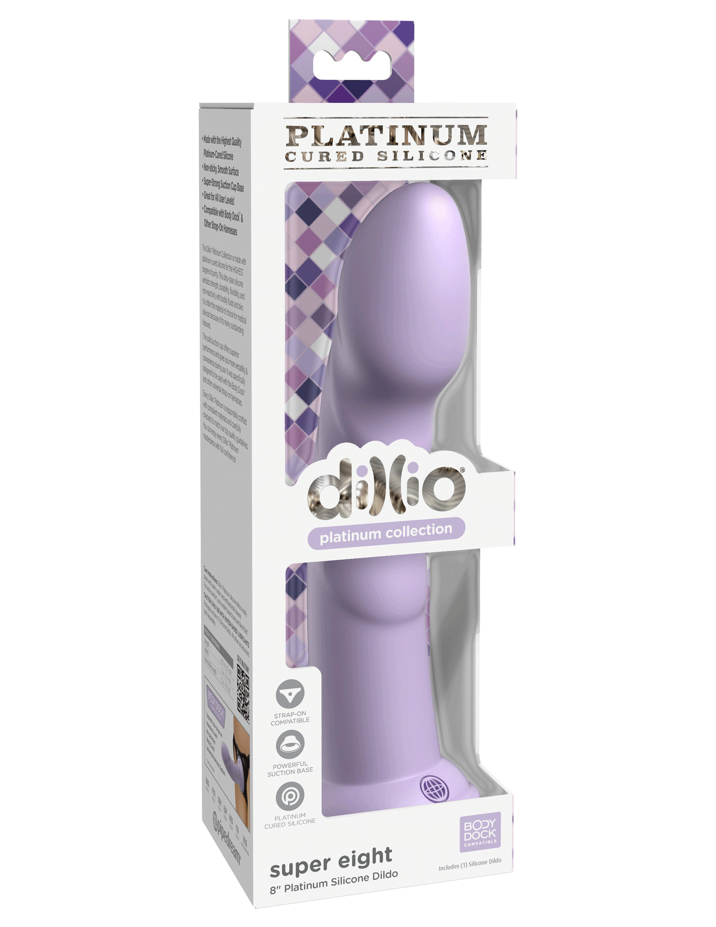 Dillio Platinum - Super Eight 8 Inch Dildo - Purple - Not Very Vanilla