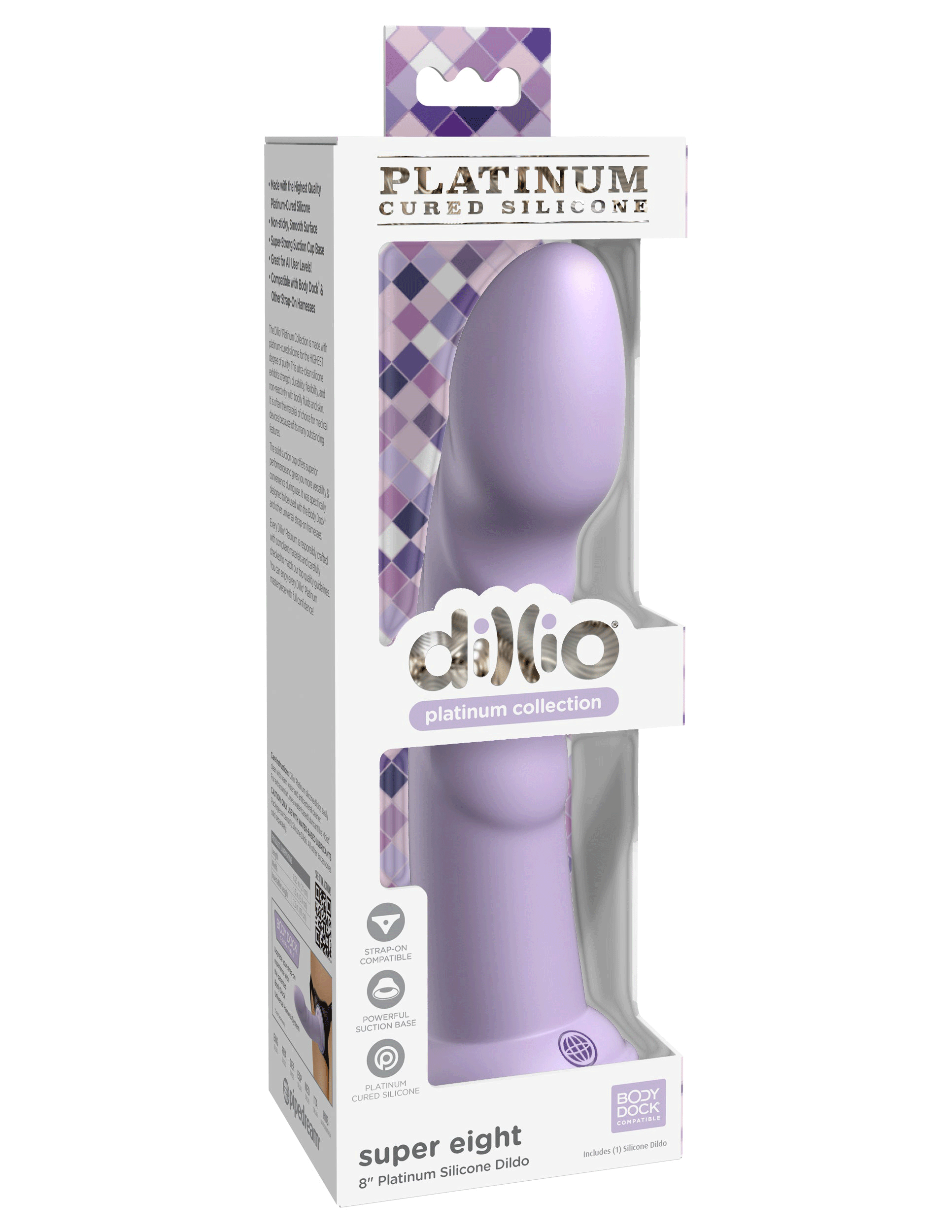 Dillio Platinum - Super Eight 8 Inch Dildo - Purple - Not Very Vanilla