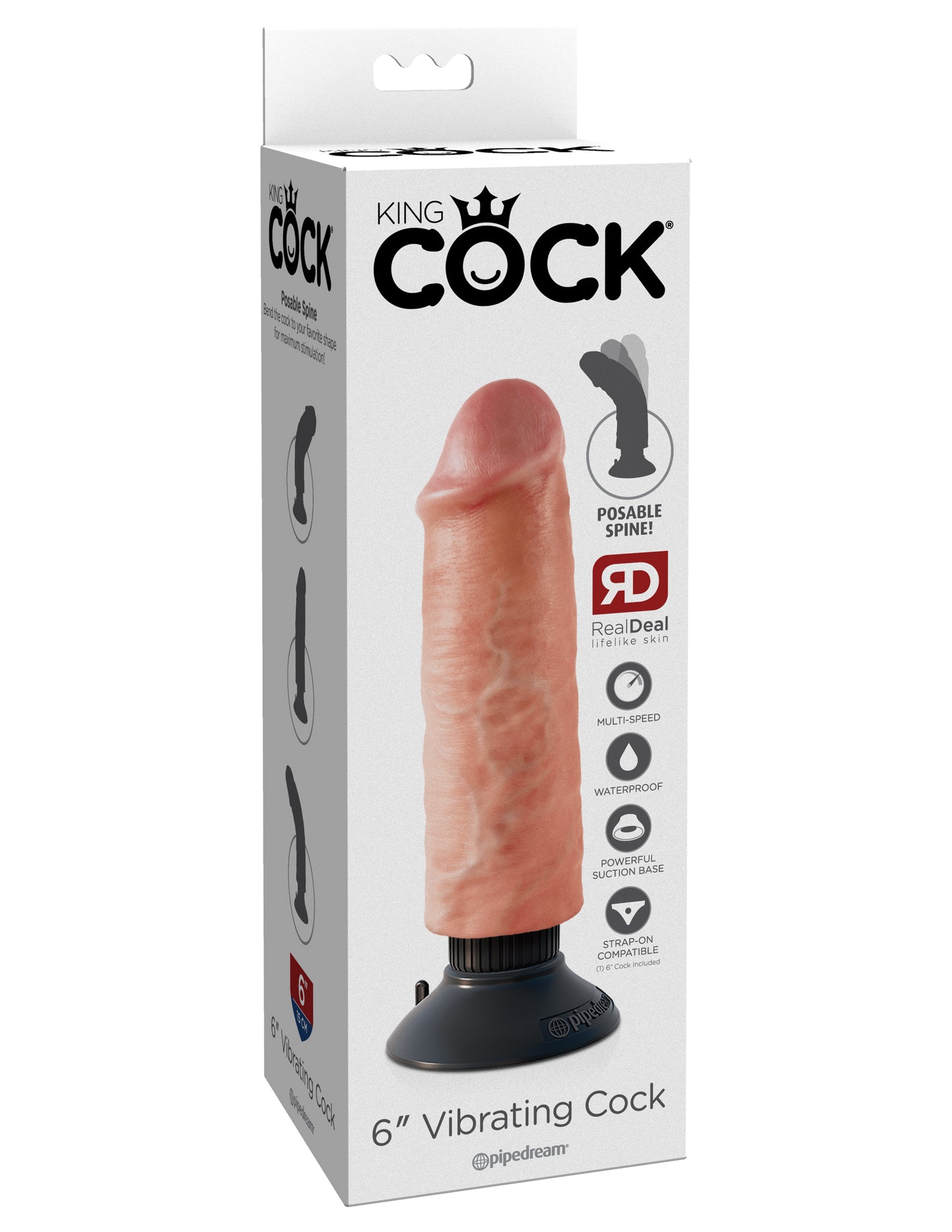 King Cock 6-Inch Vibrating Cock - Light - Not Very Vanilla