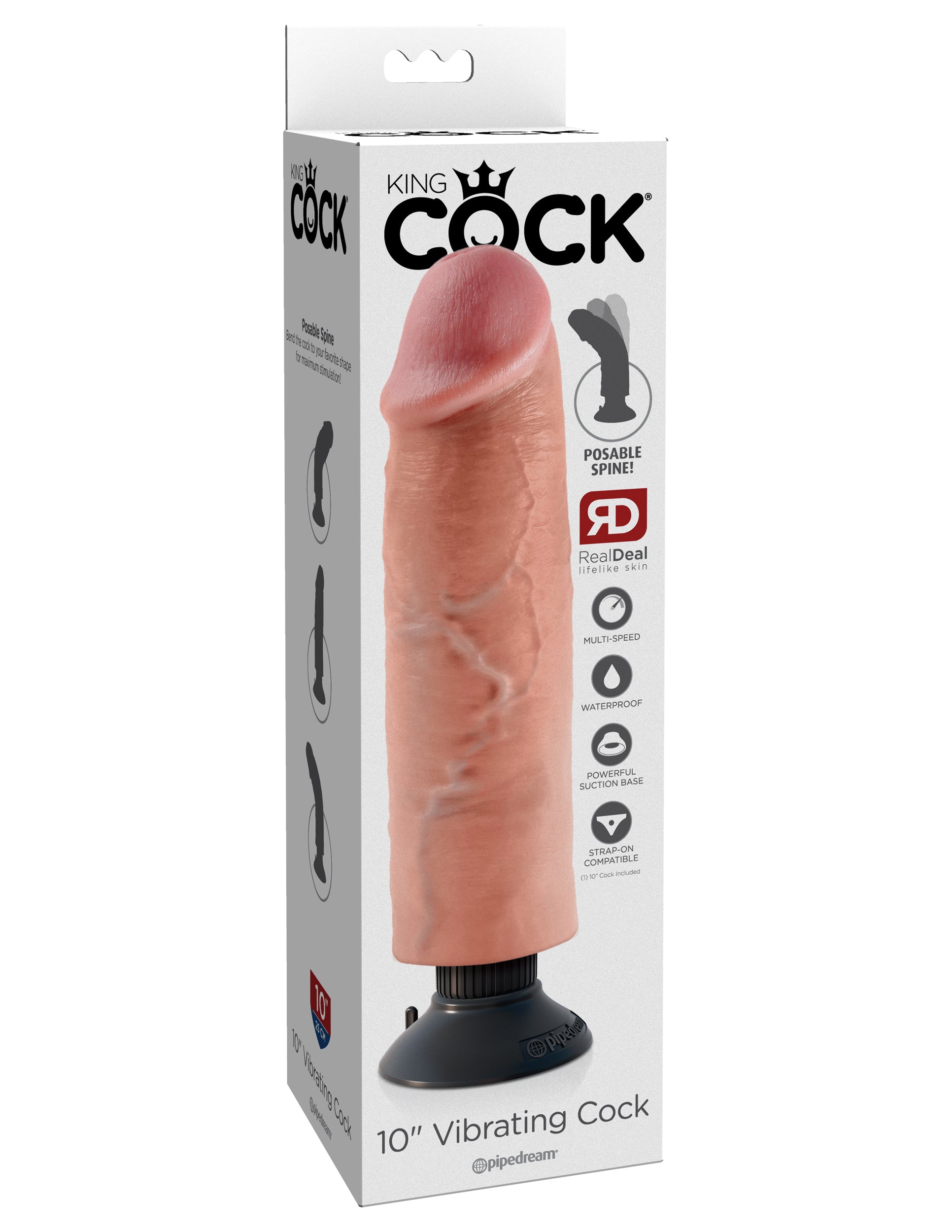 King Cock 10 Inch Vibrating Cock - Flesh - Not Very Vanilla