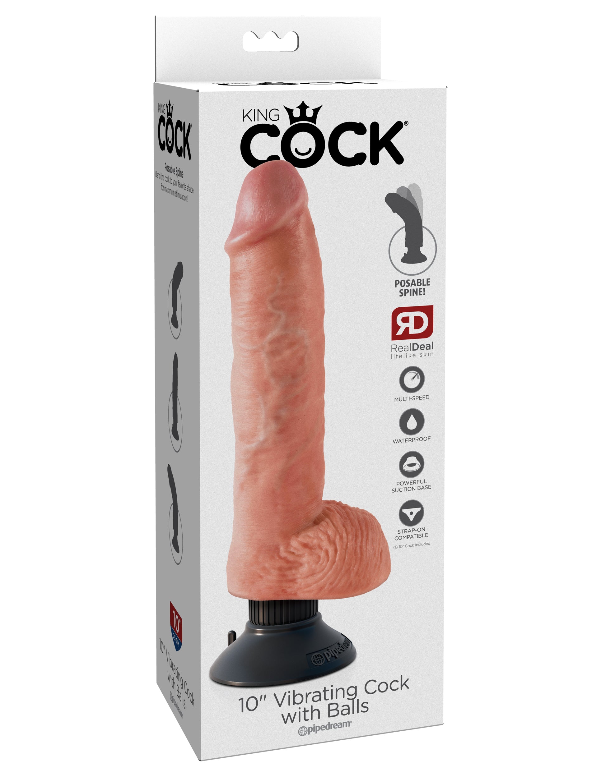 King Cock 10-Inch Vibrating Cock With Balls - Flesh - Not Very Vanilla