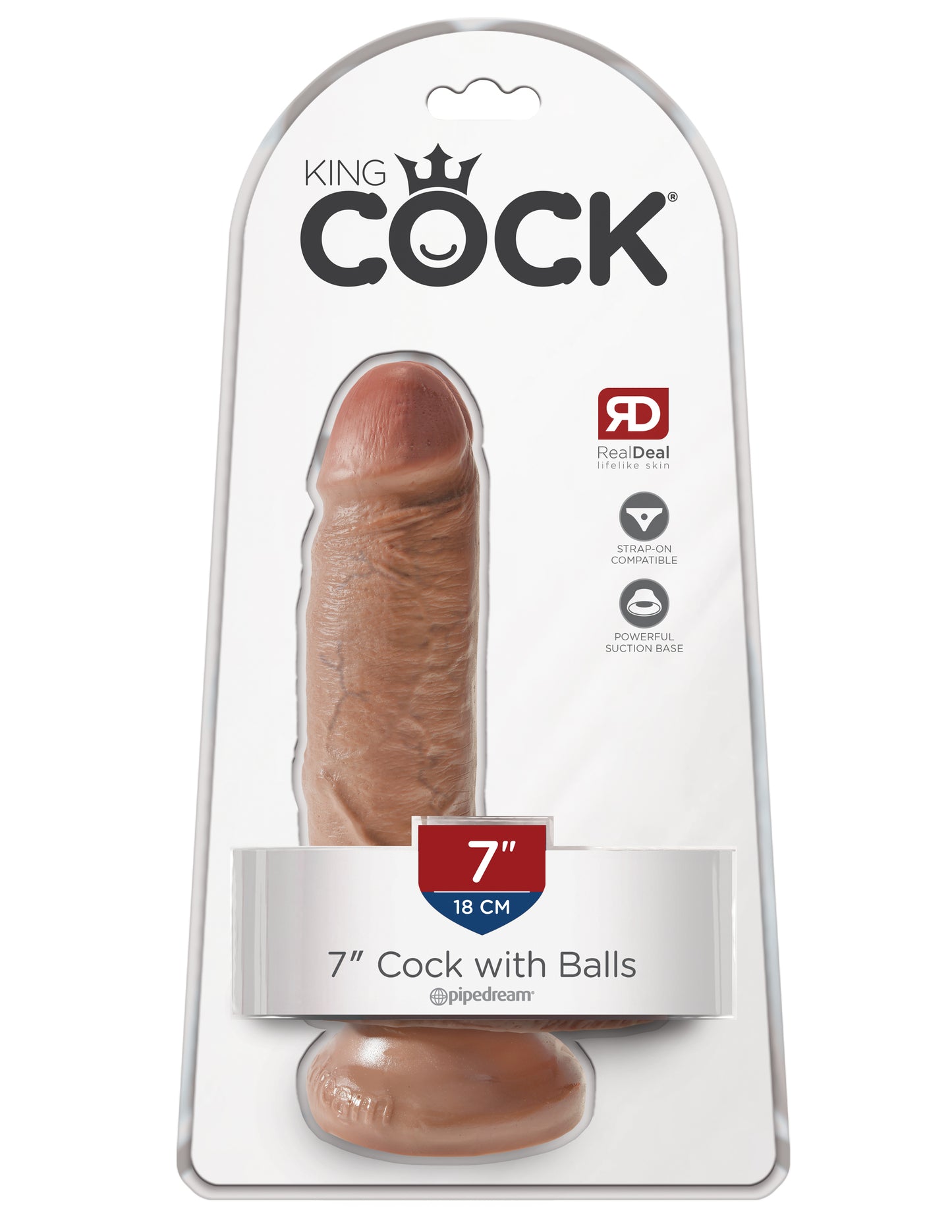 King Cock 7 Inch Cock With Balls - Tan - Not Very Vanilla