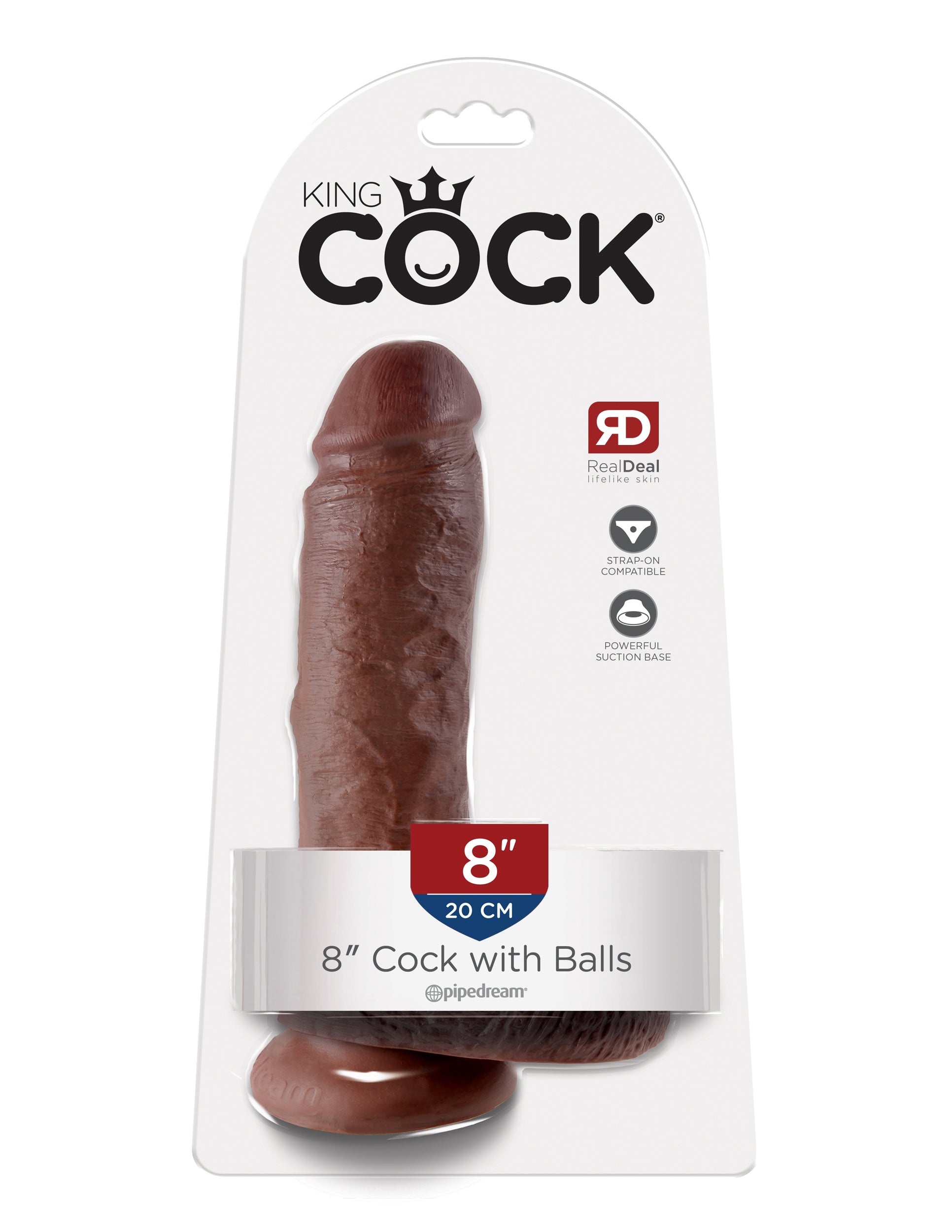 King Cock 8-Inch Cock With Balls - Brown - Not Very Vanilla