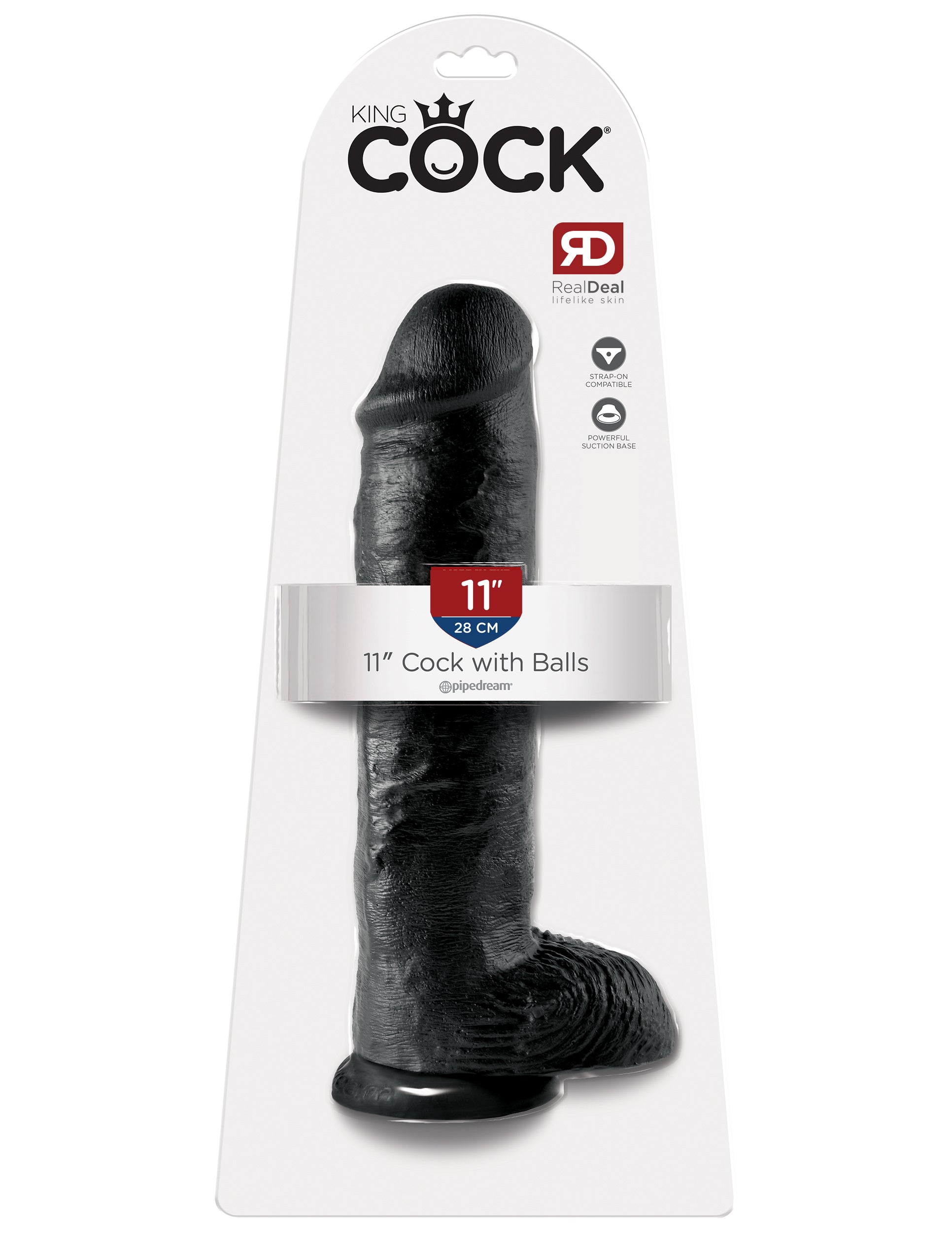 King Cock 11 Inch With Balls - Black - Not Very Vanilla