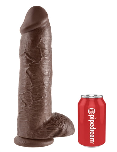 King Cock 12 Inch Cock With Balls - Brown - Not Very Vanilla