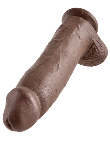 King Cock 12 Inch Cock With Balls - Brown - Not Very Vanilla