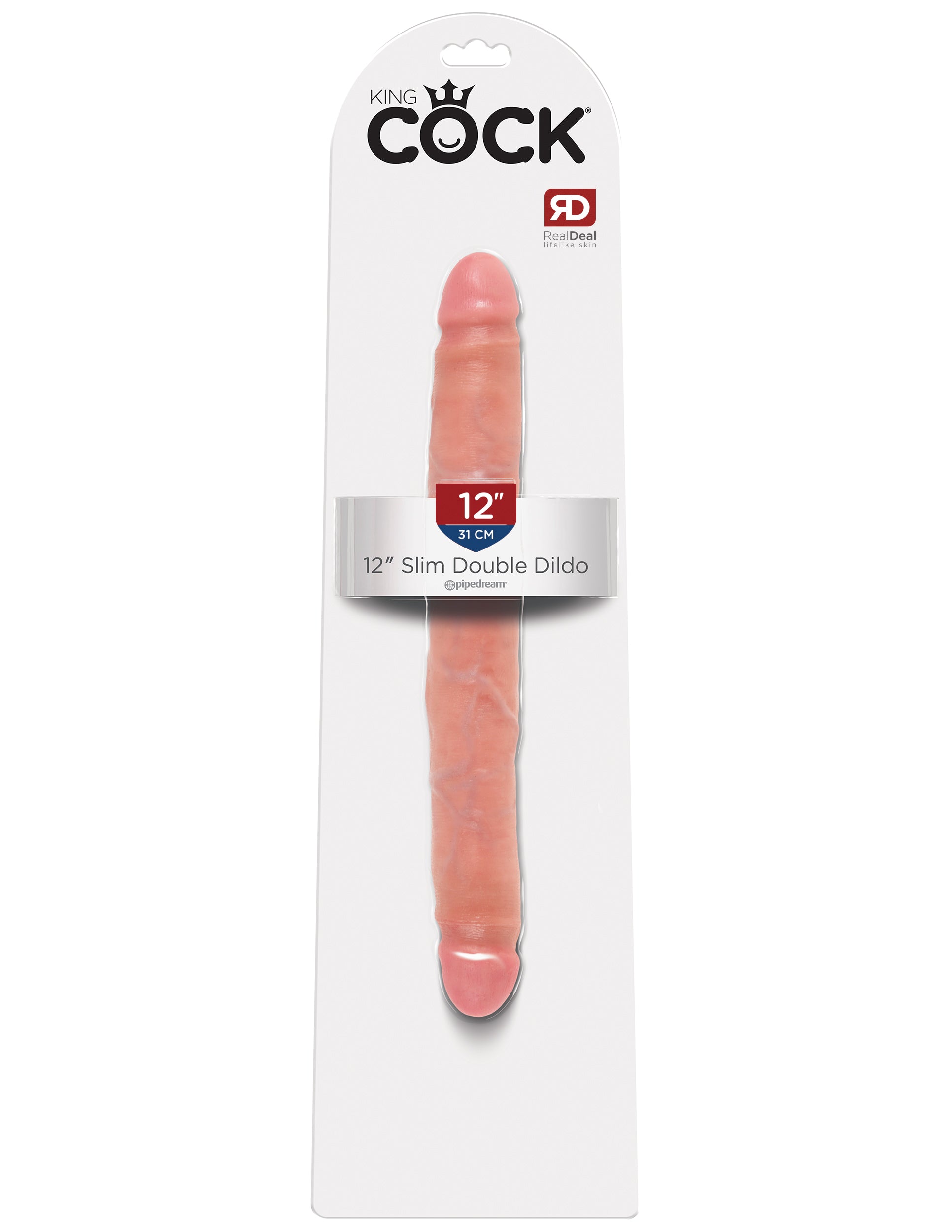 King Cock 12 Inch Slim Double Dildo - Flesh - Not Very Vanilla