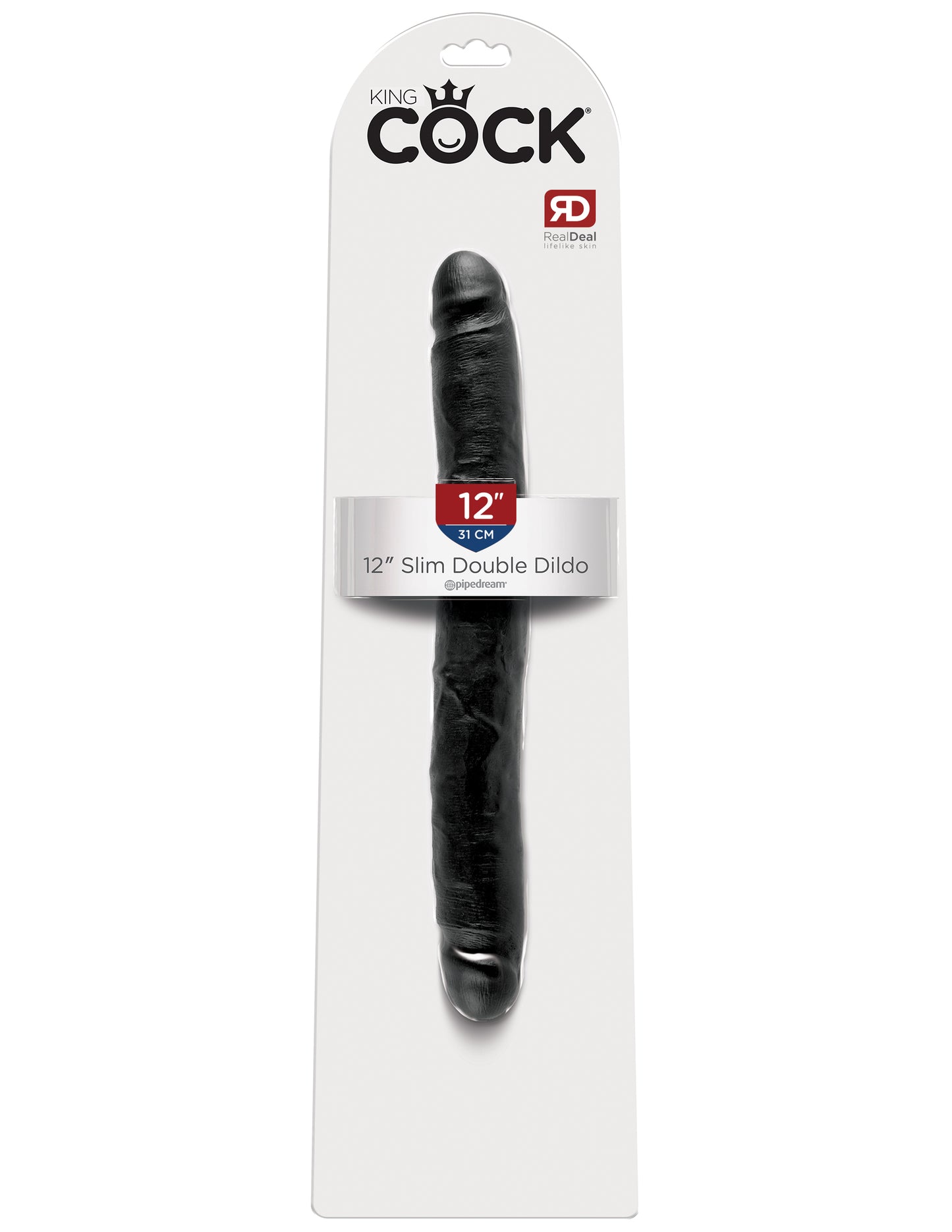 King Cock 12 Inch Slim Double Dildo - Black - Not Very Vanilla